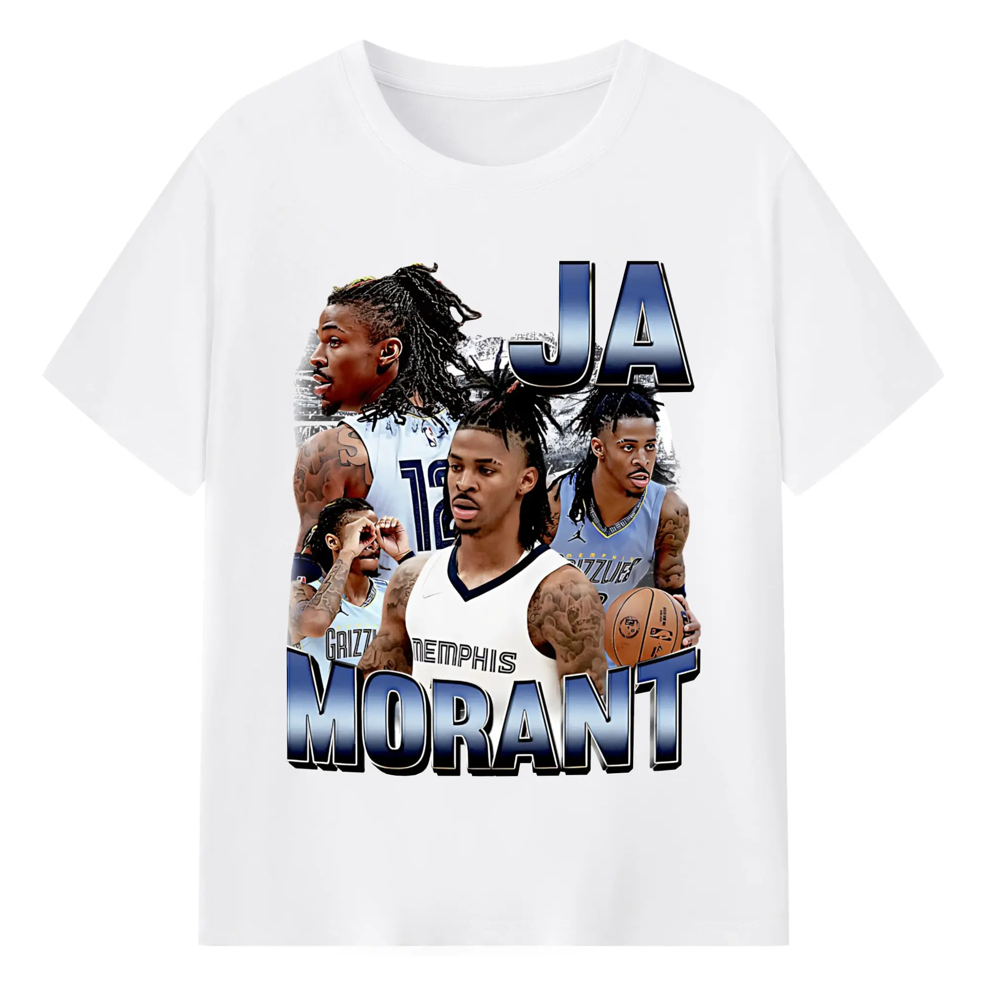 Ja Morant Street King Explosive Grizzlies Graphic Shirt - 180g Cotton T-Shirt With Front Heat Transfer Print – Soft, Lightweight, Fitted Design – Comfortable Casual Wear For Sports & Everyday Use
