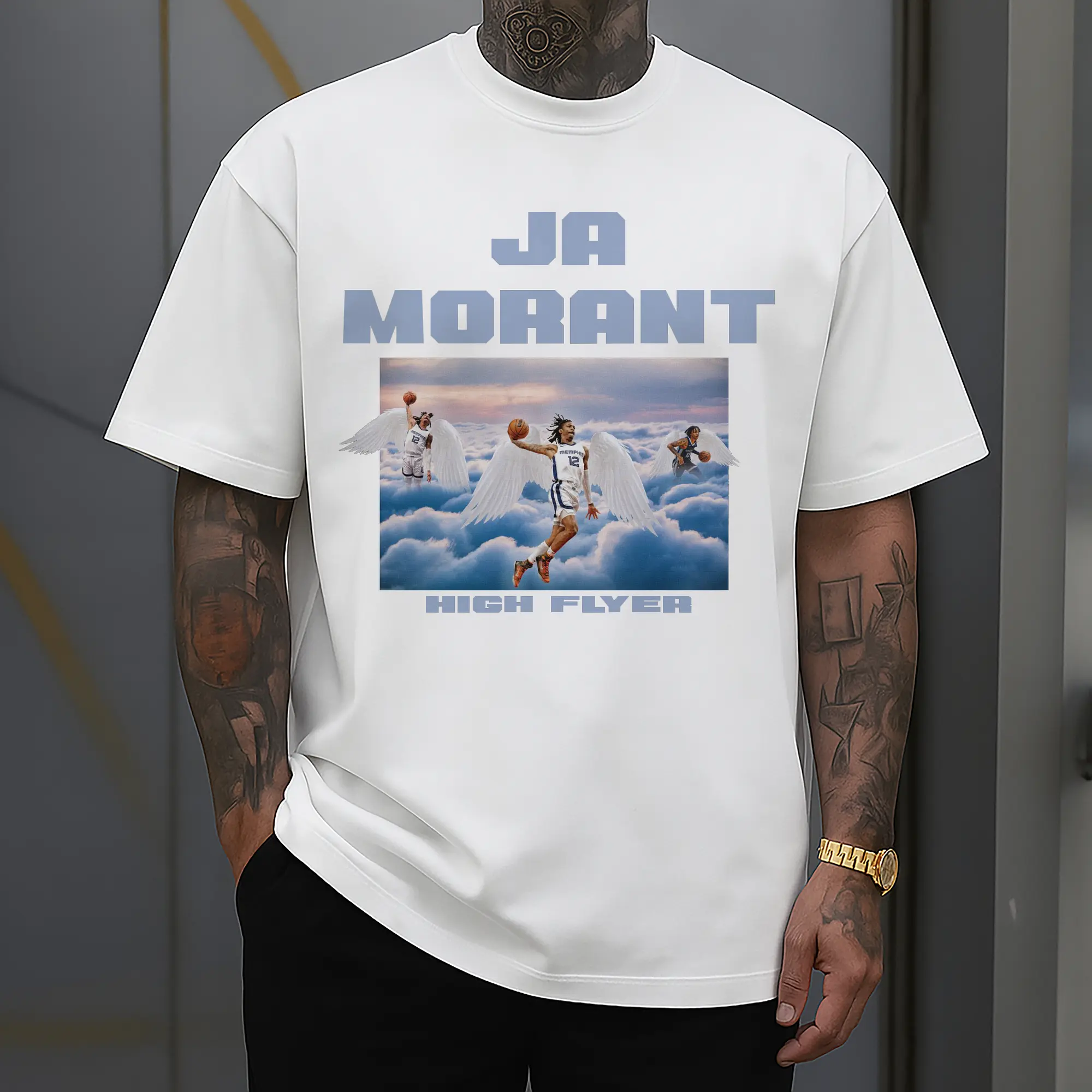 Ja Morant “High Flyer” Angel Wings Shirt