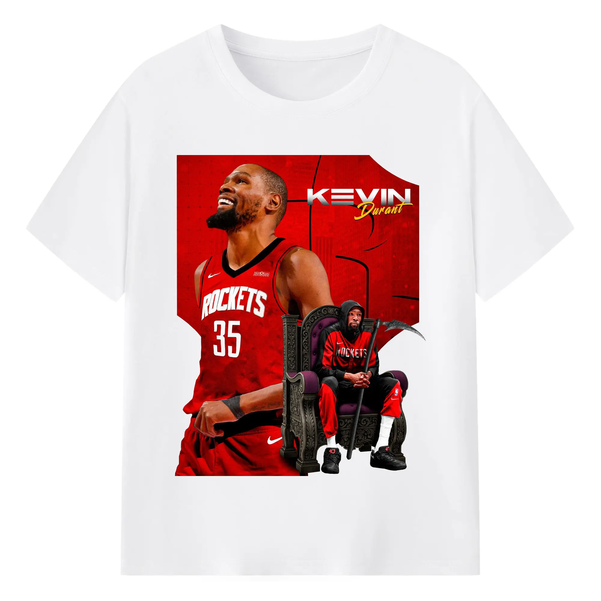 KD Rocket‘s new Grim Reaper Shirt - 180g Cotton T-Shirt With Front Heat Transfer Print – Soft, Lightweight, Fitted Design – Comfortable Casual Wear For Sports & Everyday Use