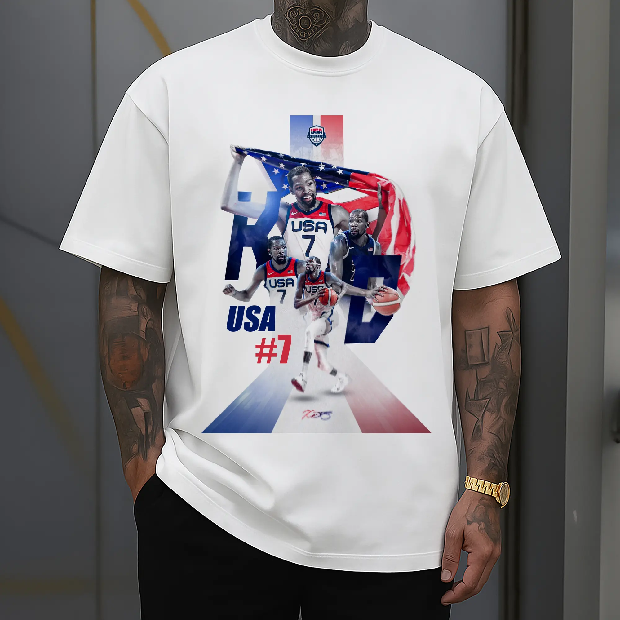 Kevin Durant  #7  Team USA Carpet Art Shirt