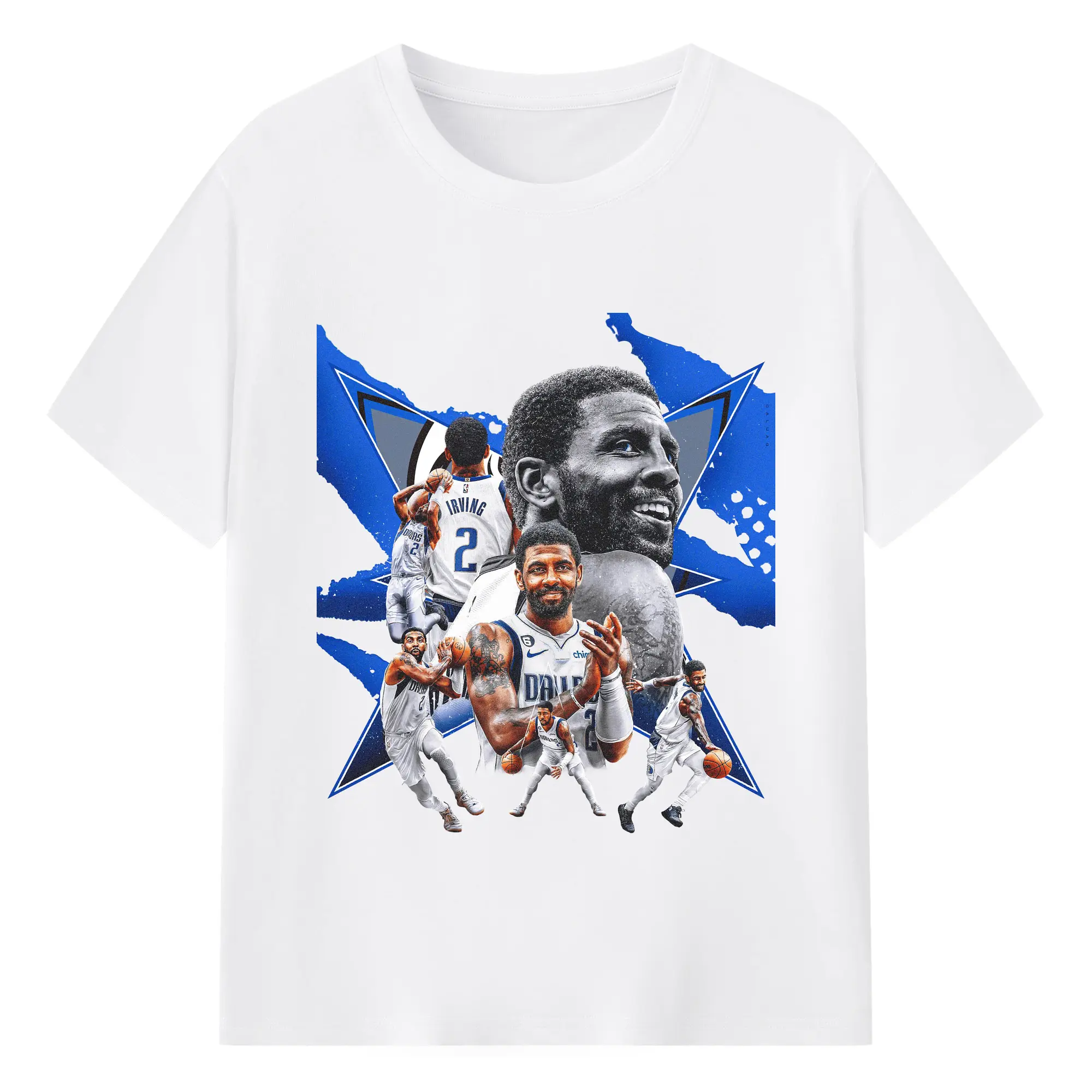 Kyrie Irving Dallas Mavericks  Dynamic Basketball  Shirt - 180g Cotton T-Shirt With Front Heat Transfer Print – Soft, Lightweight, Fitted Design – Comfortable Casual Wear For Sports & Everyday Use
