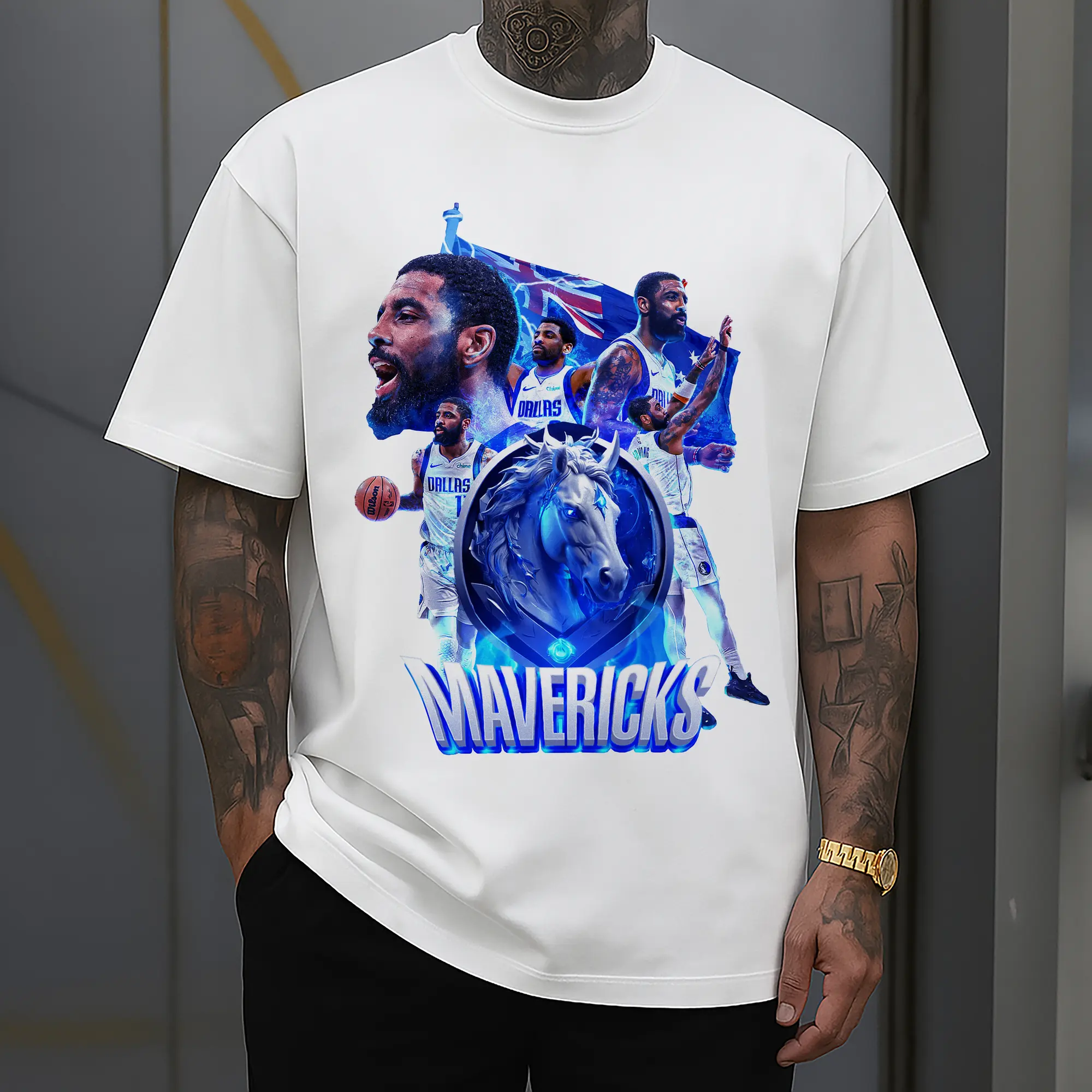 Kyrie Irving Dallas Mavericks 3D team logo POP Shirt