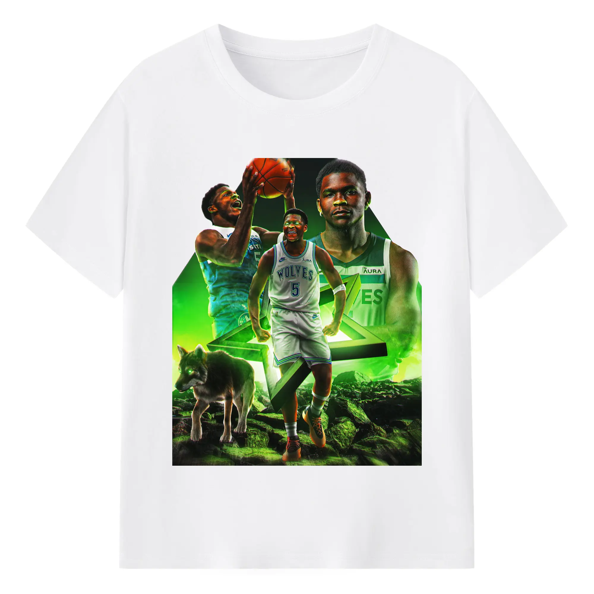 Anthony Edwards Minnesota Timberwolves Wild Style Shirt - 180g Cotton T-Shirt With Front Heat Transfer Print – Soft, Lightweight, Fitted Design – Comfortable Casual Wear For Sports & Everyday Use