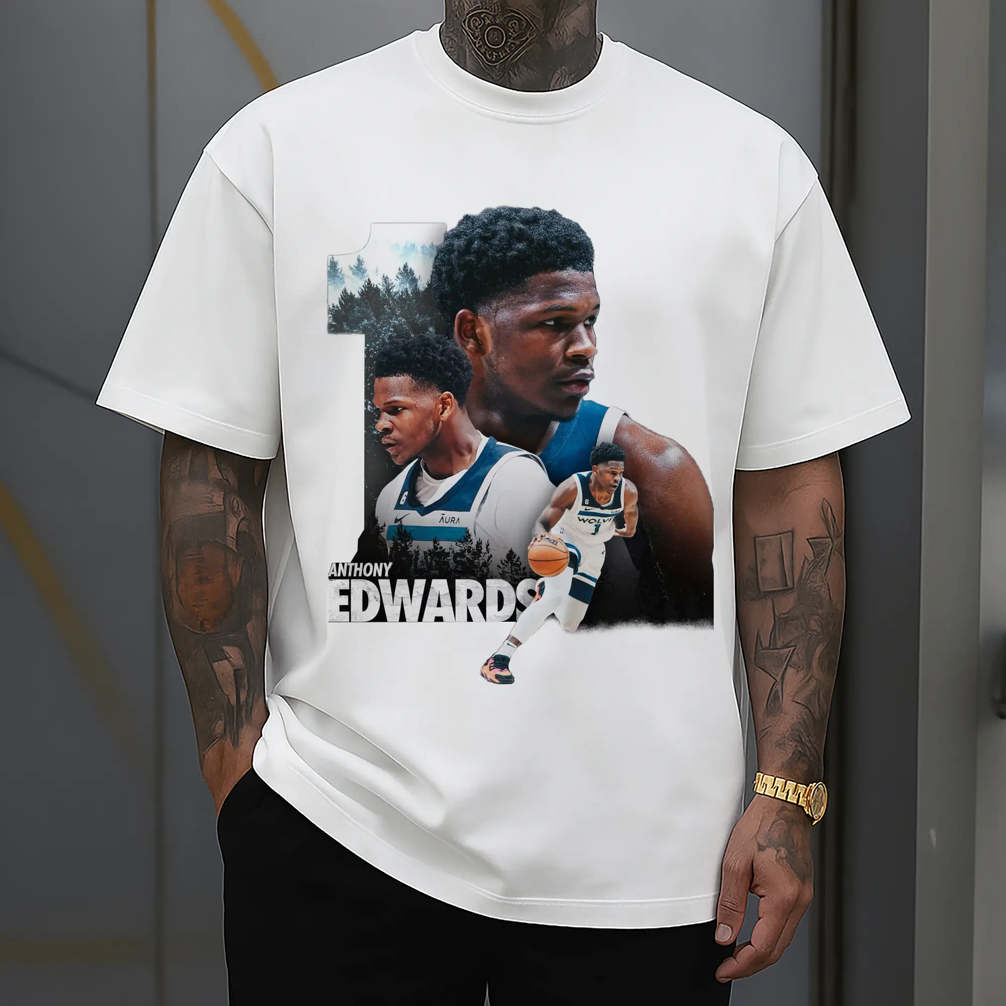 Anthony Edwards Minnesota Timberwolves #1 Art Shirt