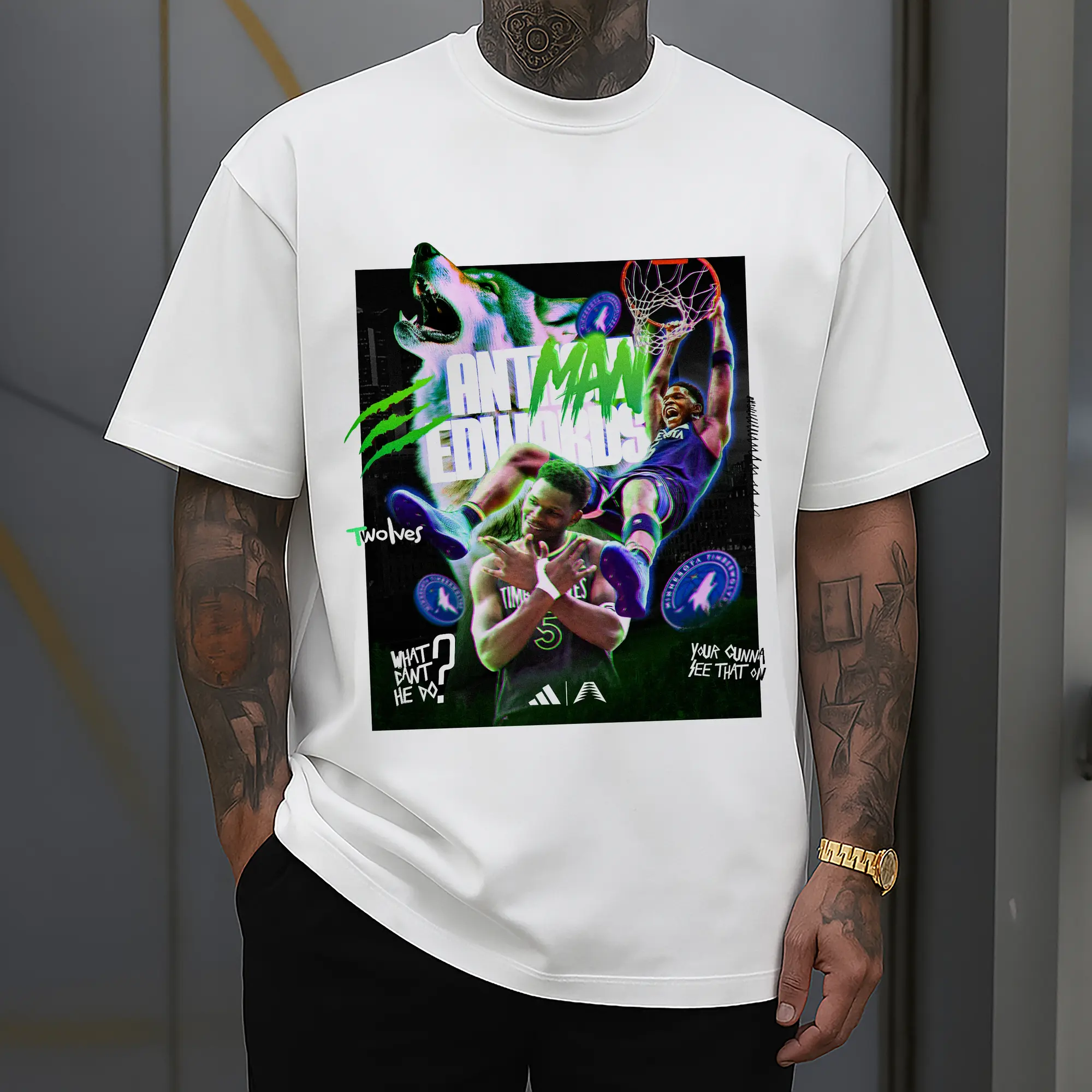 Anthony Edwards Timberwolves holographic style Shirt
