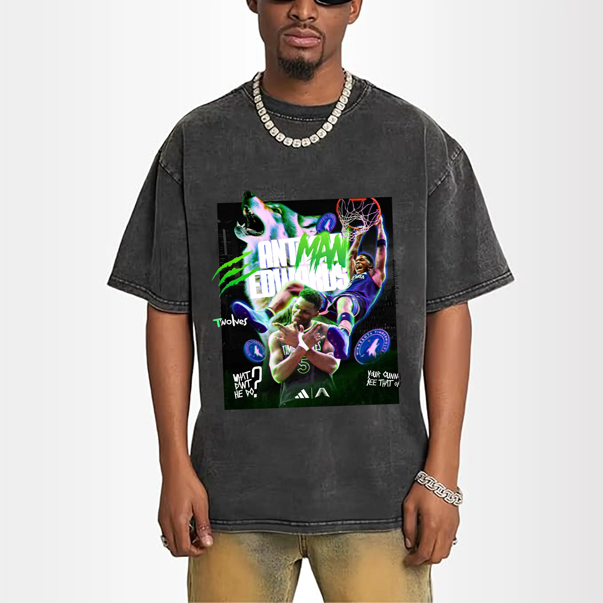 Anthony Edwards Timberwolves holographic style Shirt