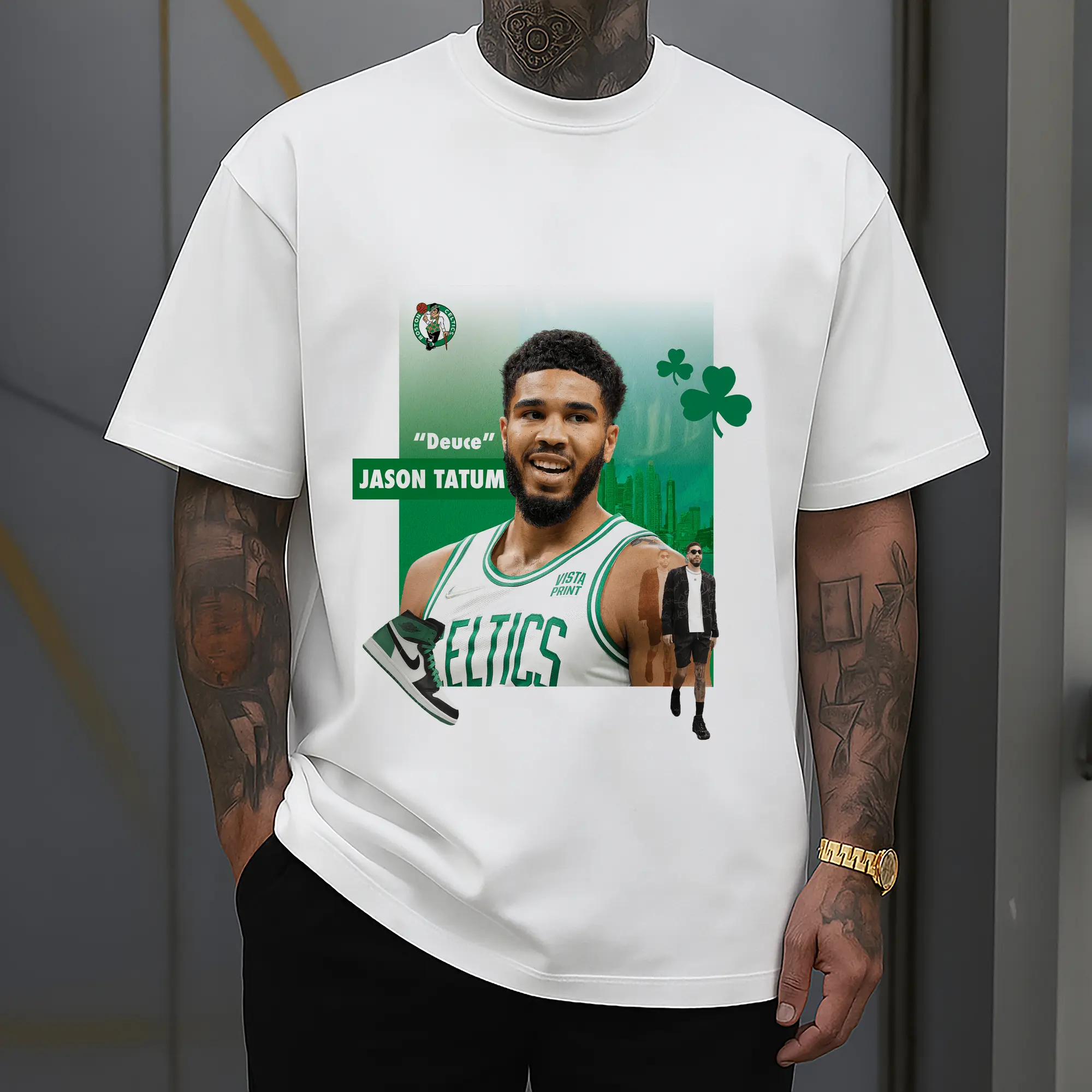 Jayson Tatum Boston Celtics on - court&off - court Art Shirt