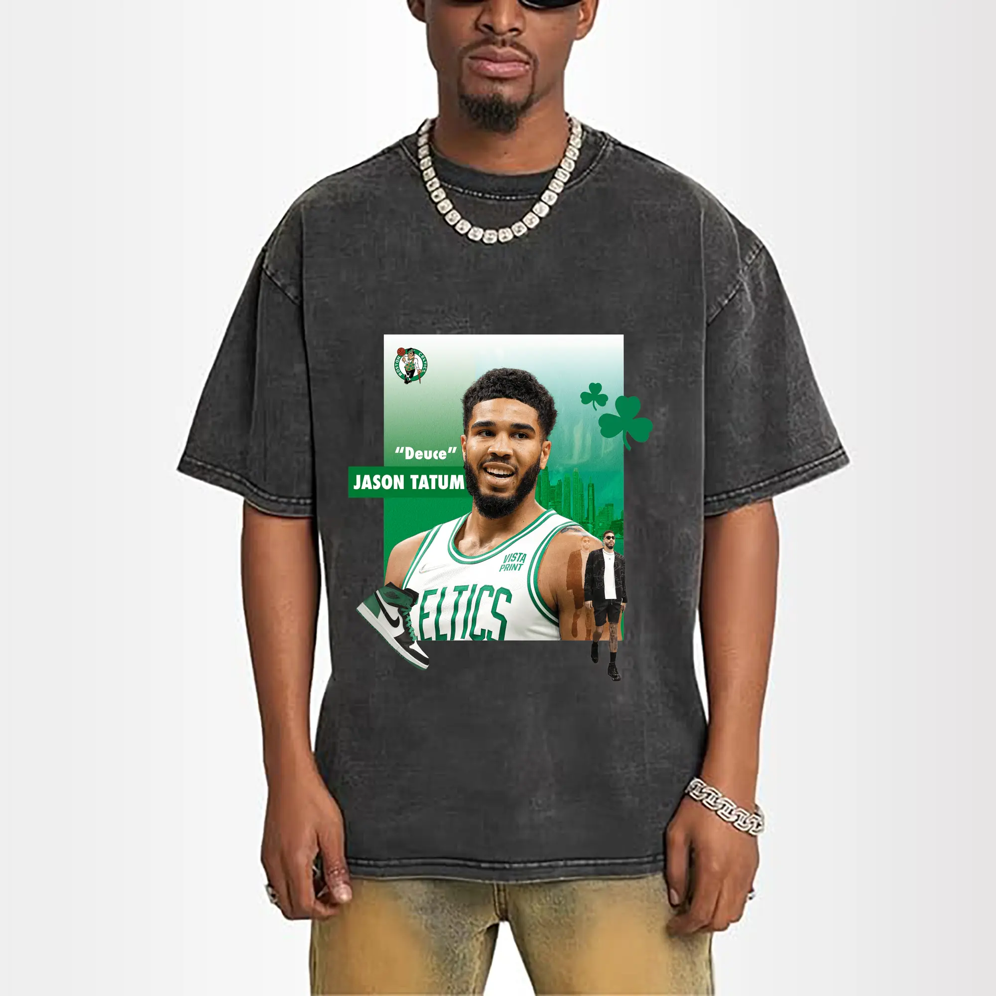 Jayson Tatum Boston Celtics on - court&off - court Art Shirt