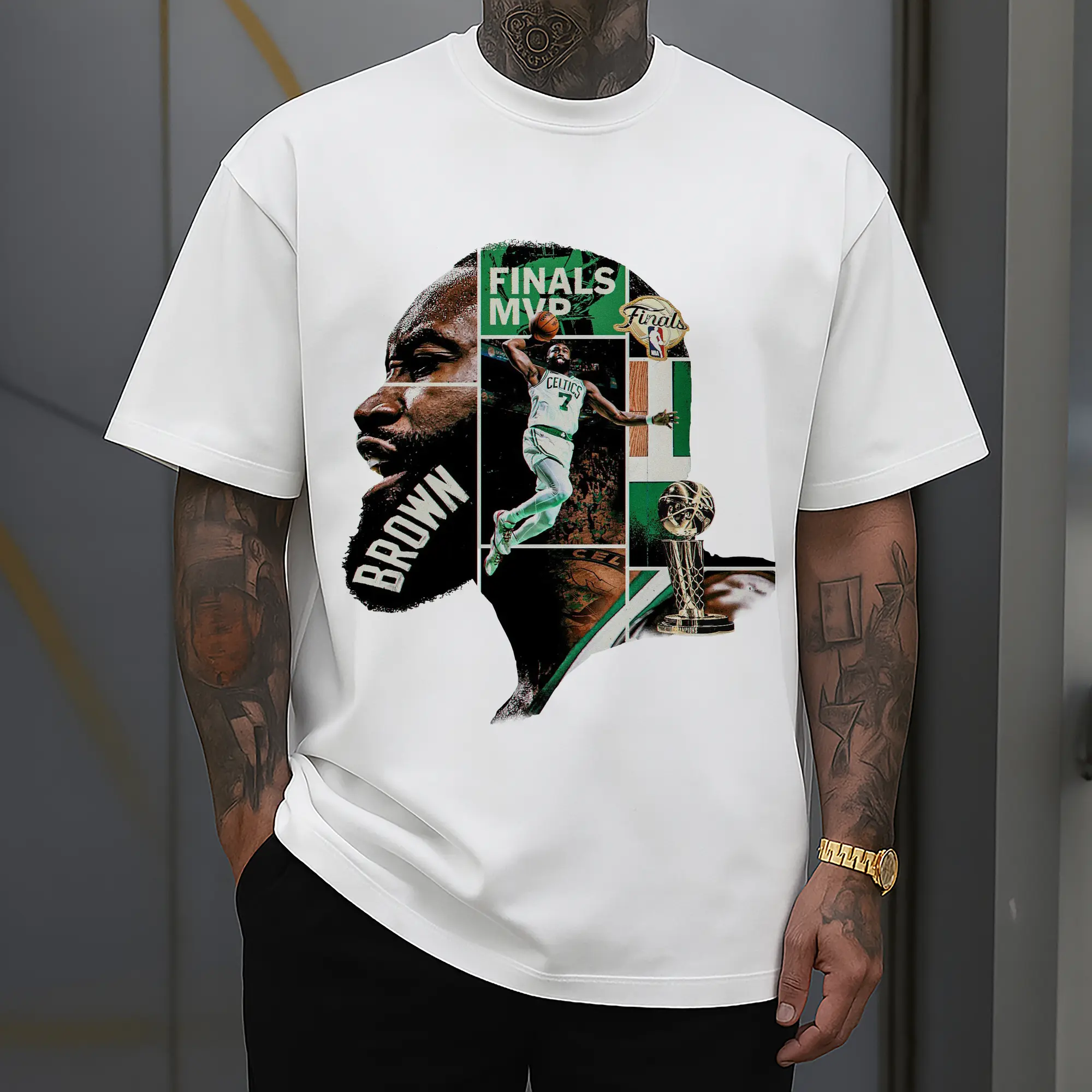 “Crowned in Silence” Jaylen Brown Silhouette FMVP Shirt