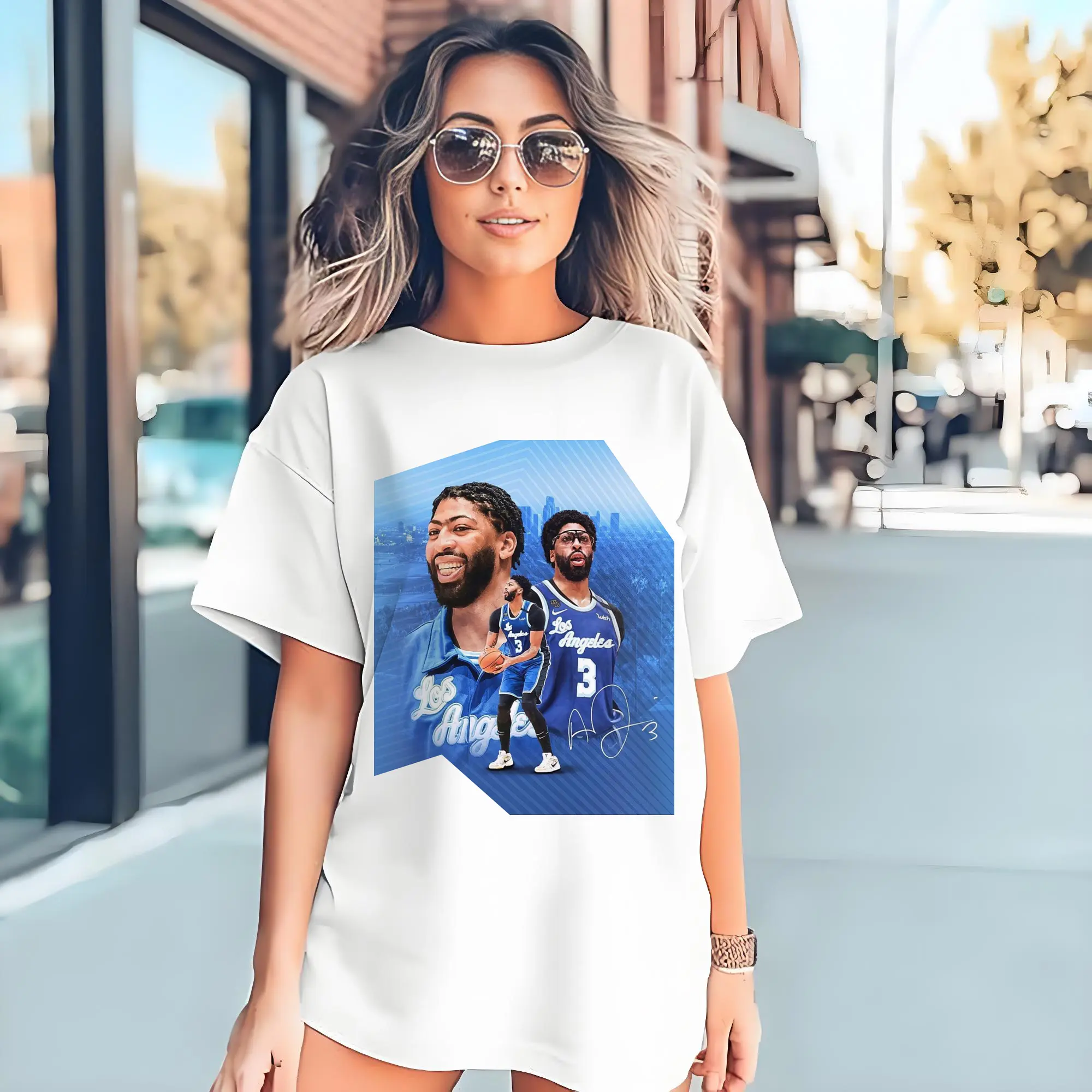 Anthony Davis Los Angeles Blue Design Basketball Shirt
