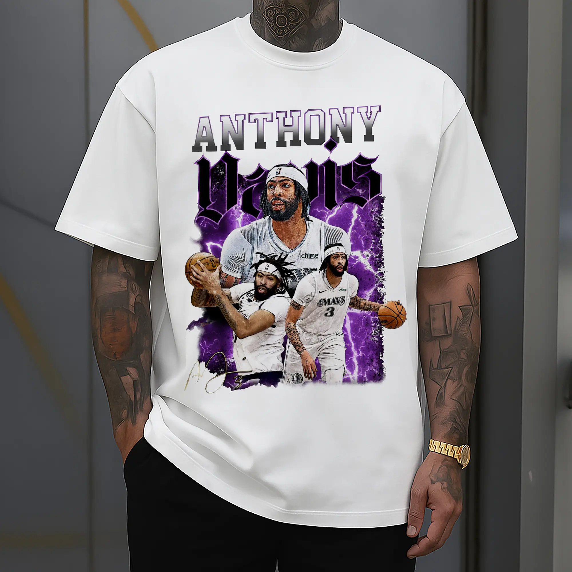 Anthony Davis Vintage Mavs Purple Flash Shirt