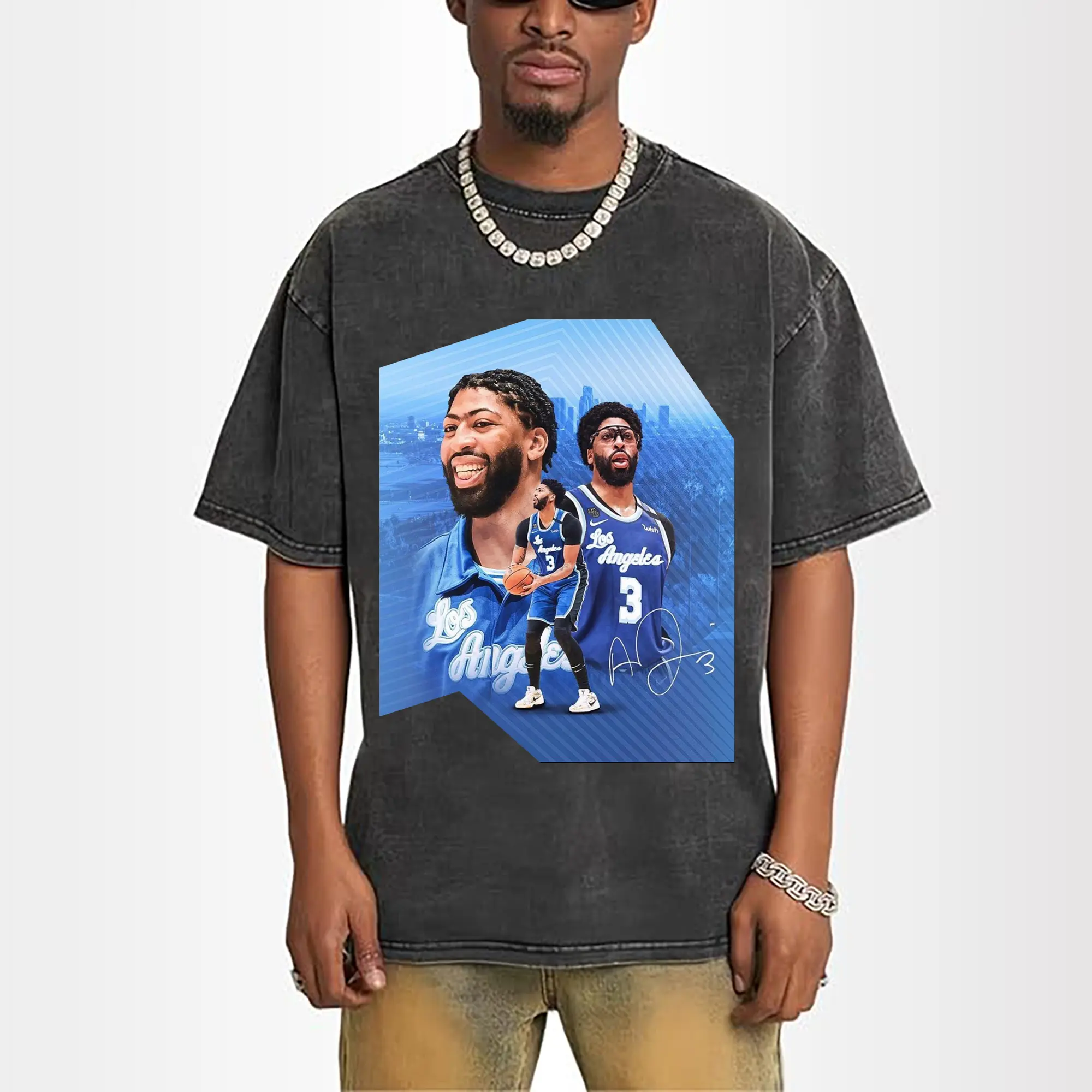 Anthony Davis Los Angeles Blue Design Basketball Shirt