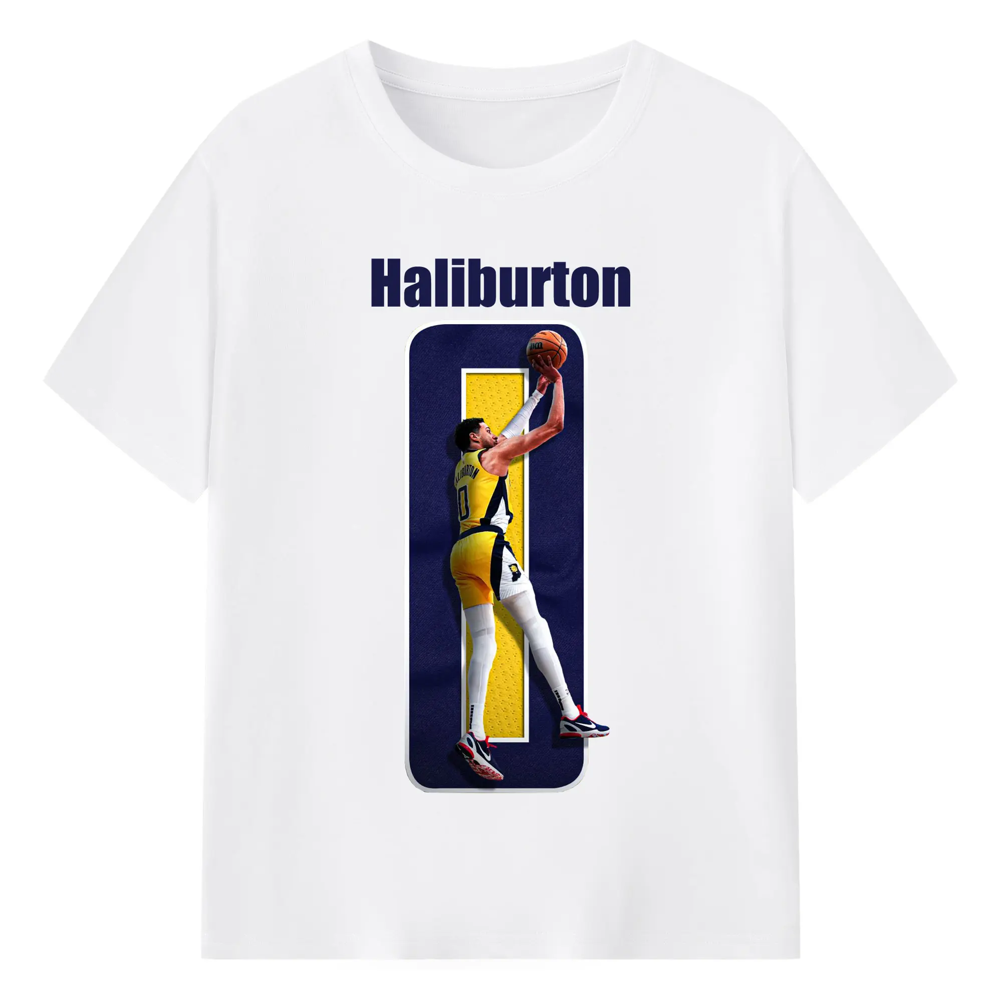 Haliburton #0 Custom Graphic Shirt - 180g Cotton T-Shirt With Front Heat Transfer Print – Soft, Lightweight, Fitted Design – Comfortable Casual Wear For Sports & Everyday Use