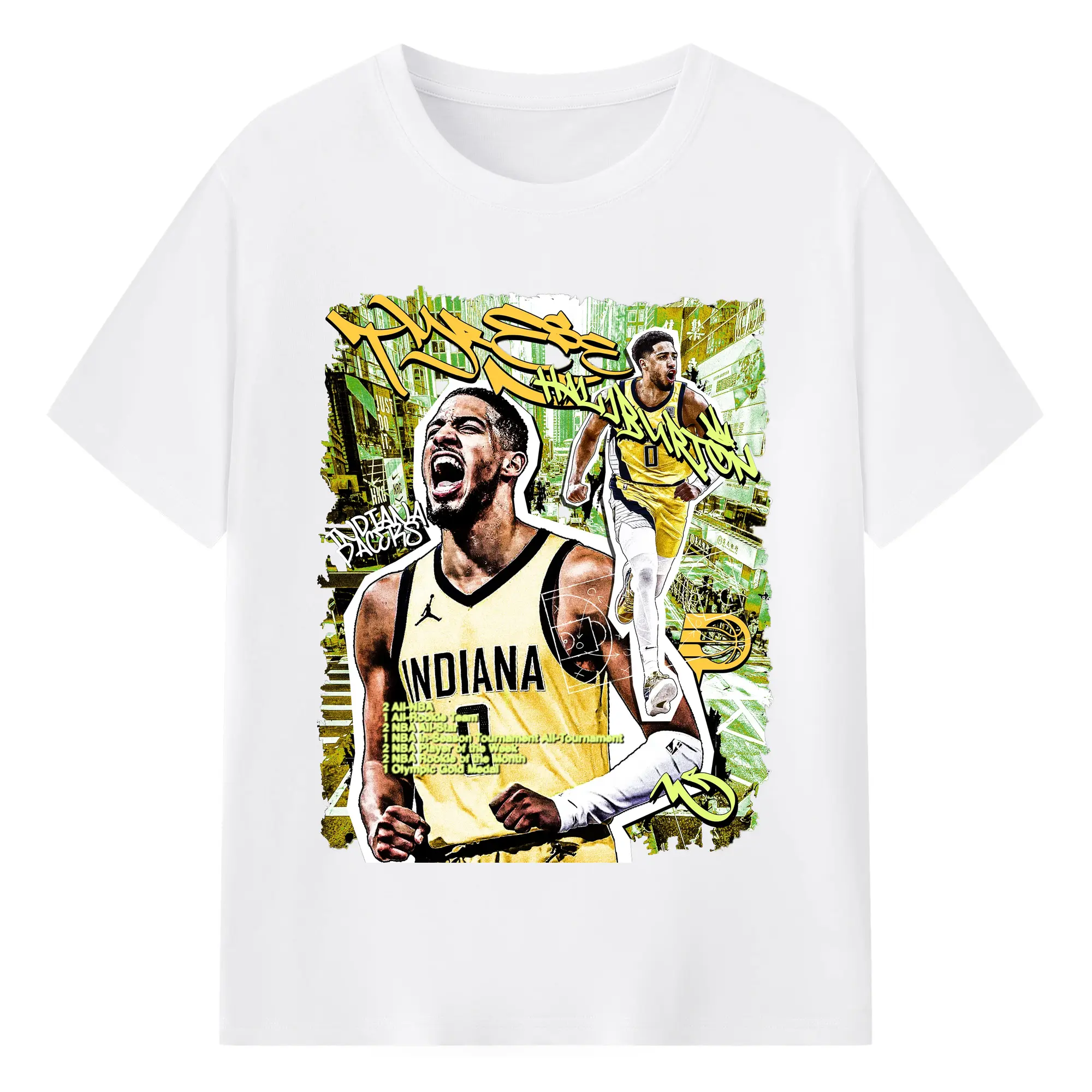 Tyrese Haliburton Career highlights Time Comic Style Shirt - 180g Cotton T-Shirt With Front Heat Transfer Print – Soft, Lightweight, Fitted Design – Comfortable Casual Wear For Sports & Everyday Use