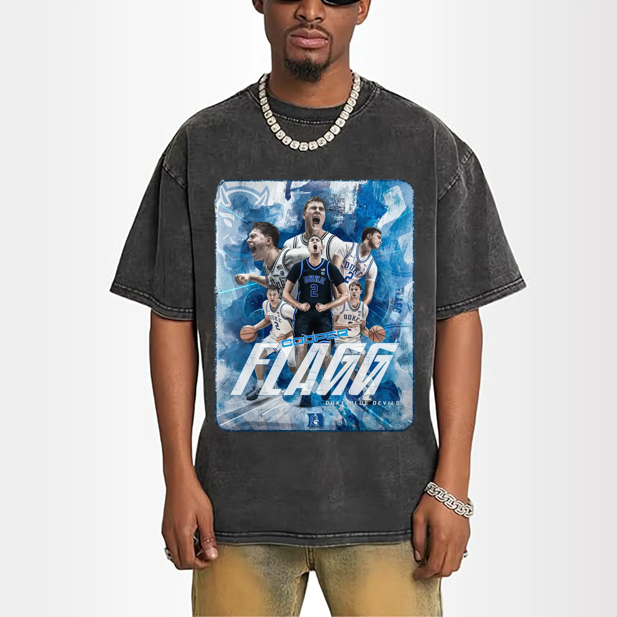 Duke Blue Devils Cooper Flagg Hoops Collage Shirt