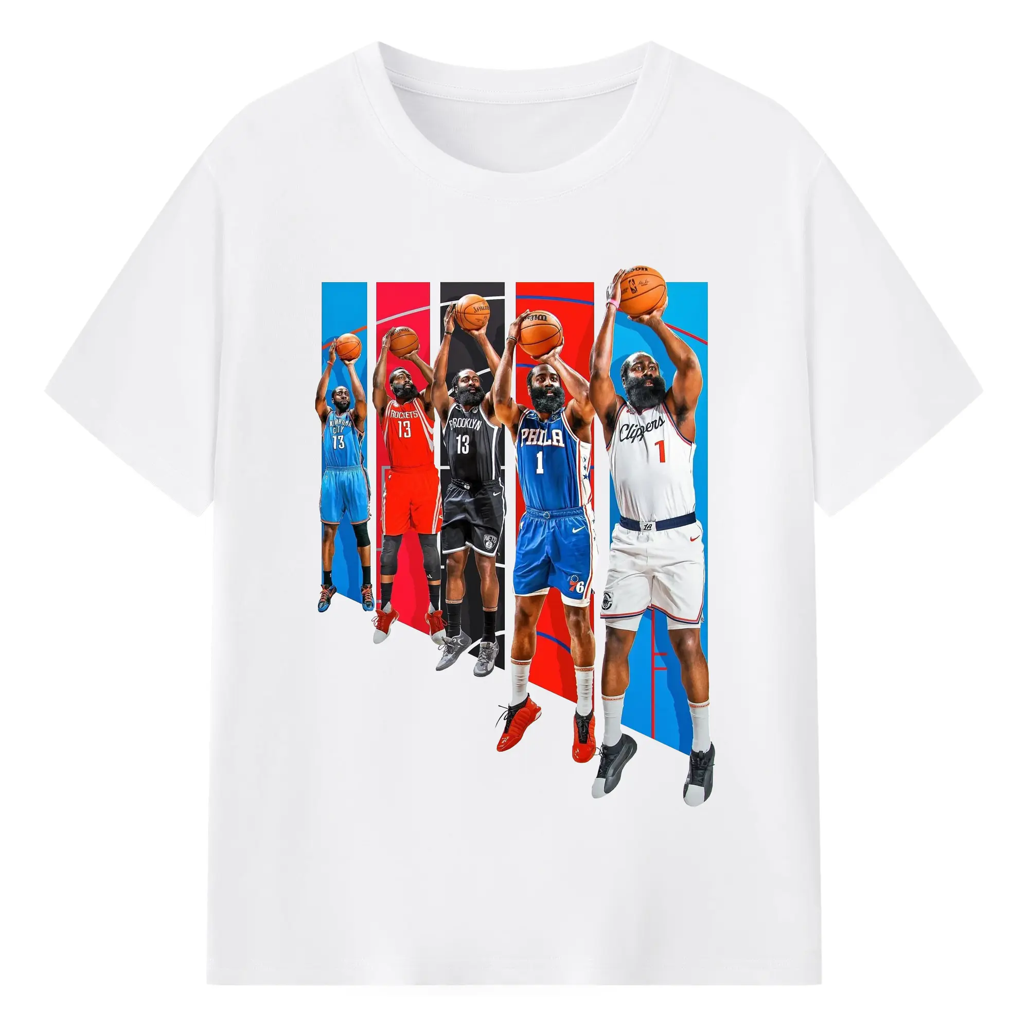 Harden Shooting Form History All Time Great NBA Shirt - 180g Cotton T-Shirt With Front Heat Transfer Print – Soft, Lightweight, Fitted Design – Comfortable Casual Wear For Sports & Everyday Use
