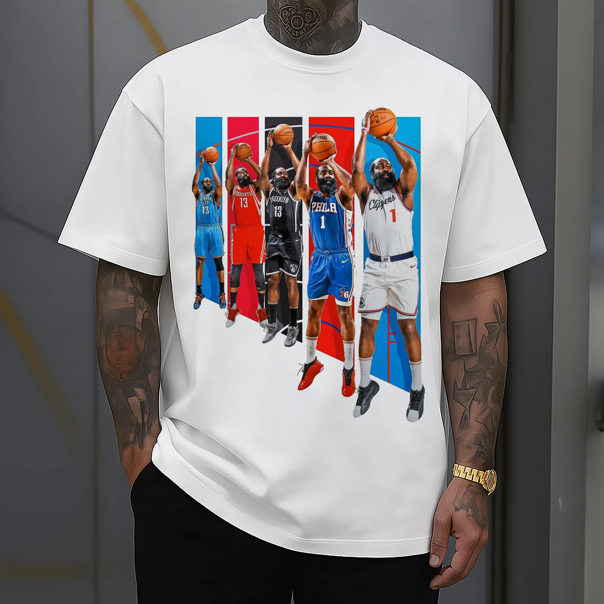 Harden Shooting Form History All Time Great NBA Shirt