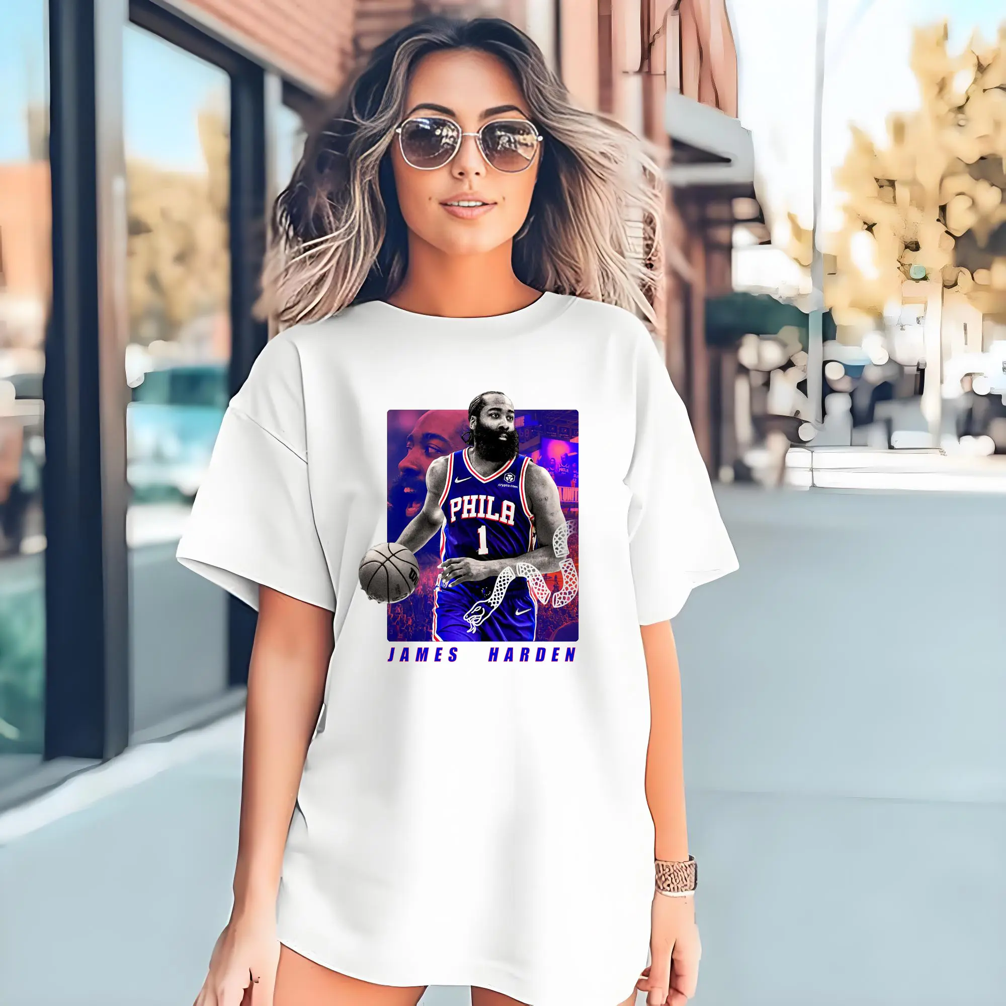 James Harden 76ers #1 White Mamba Art Shirt