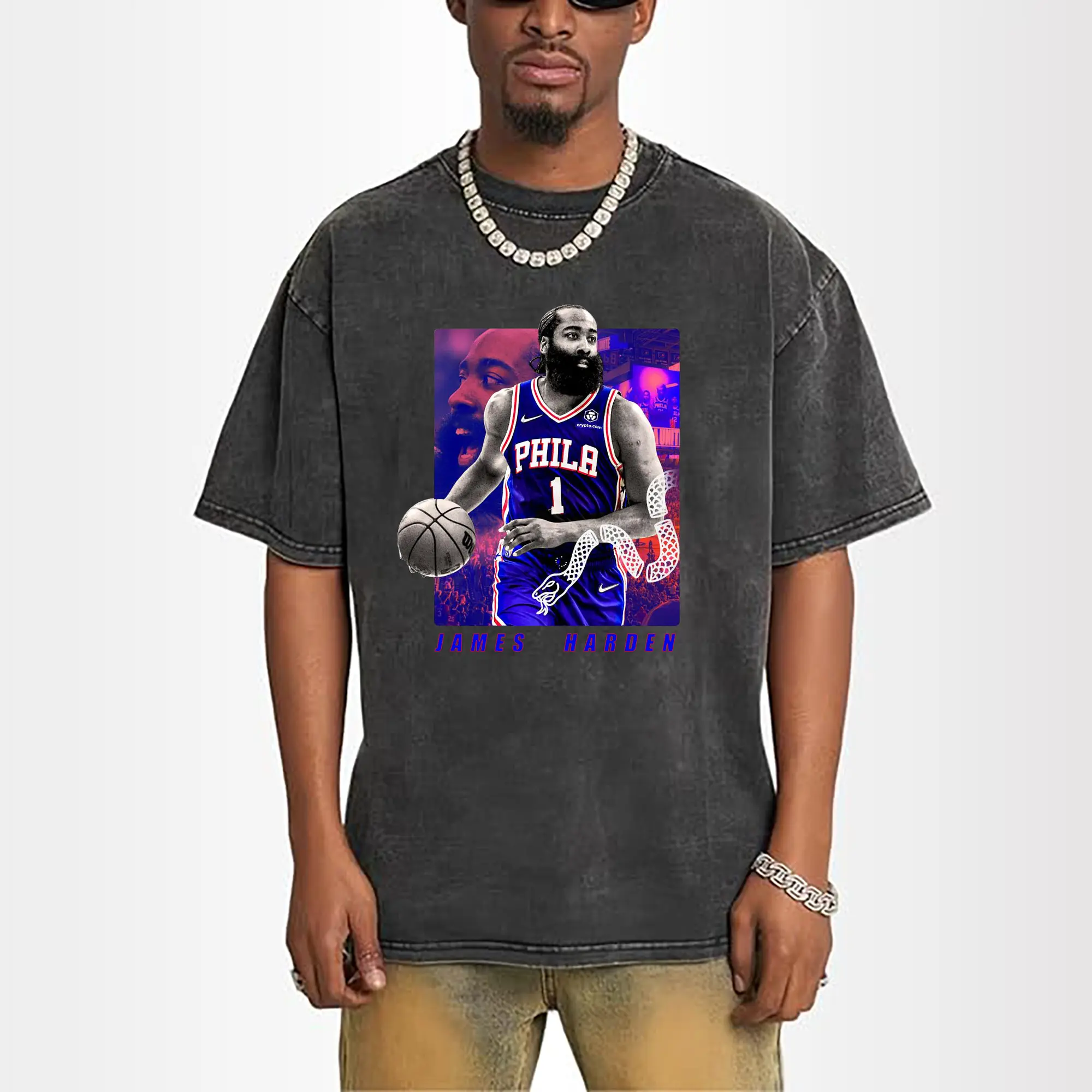 James Harden 76ers #1 White Mamba Art Shirt