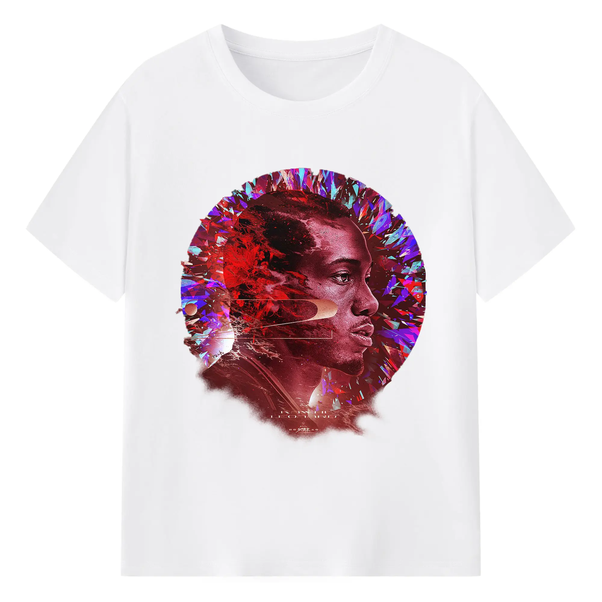 Kawhi Leonard All-Star 2020 Art Shirt - 180g Cotton T-Shirt With Front Heat Transfer Print – Soft, Lightweight, Fitted Design – Comfortable Casual Wear For Sports & Everyday Use