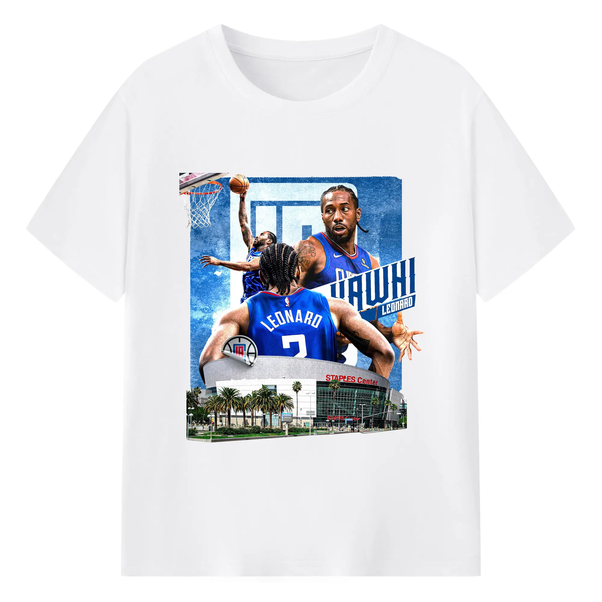 Kawhi Leonard LA Clippers Staples Center Vintage Shirt - 180g Cotton T-Shirt With Front Heat Transfer Print – Soft, Lightweight, Fitted Design – Comfortable Casual Wear For Sports & Everyday Use