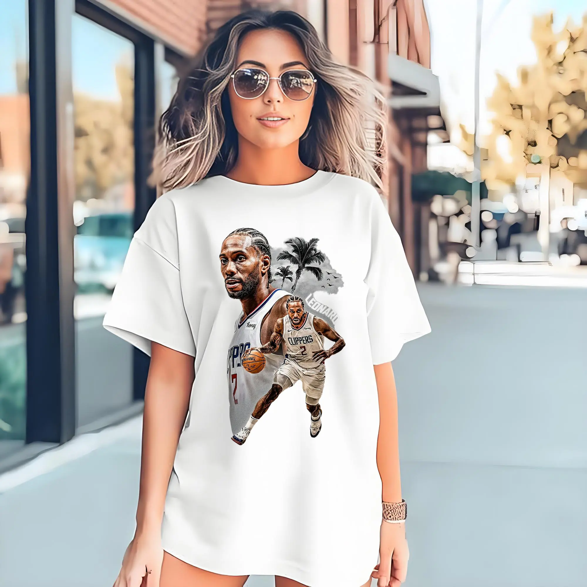 Kawhi Leonard LA Clippers On - Court Palm Tree Style Shirt