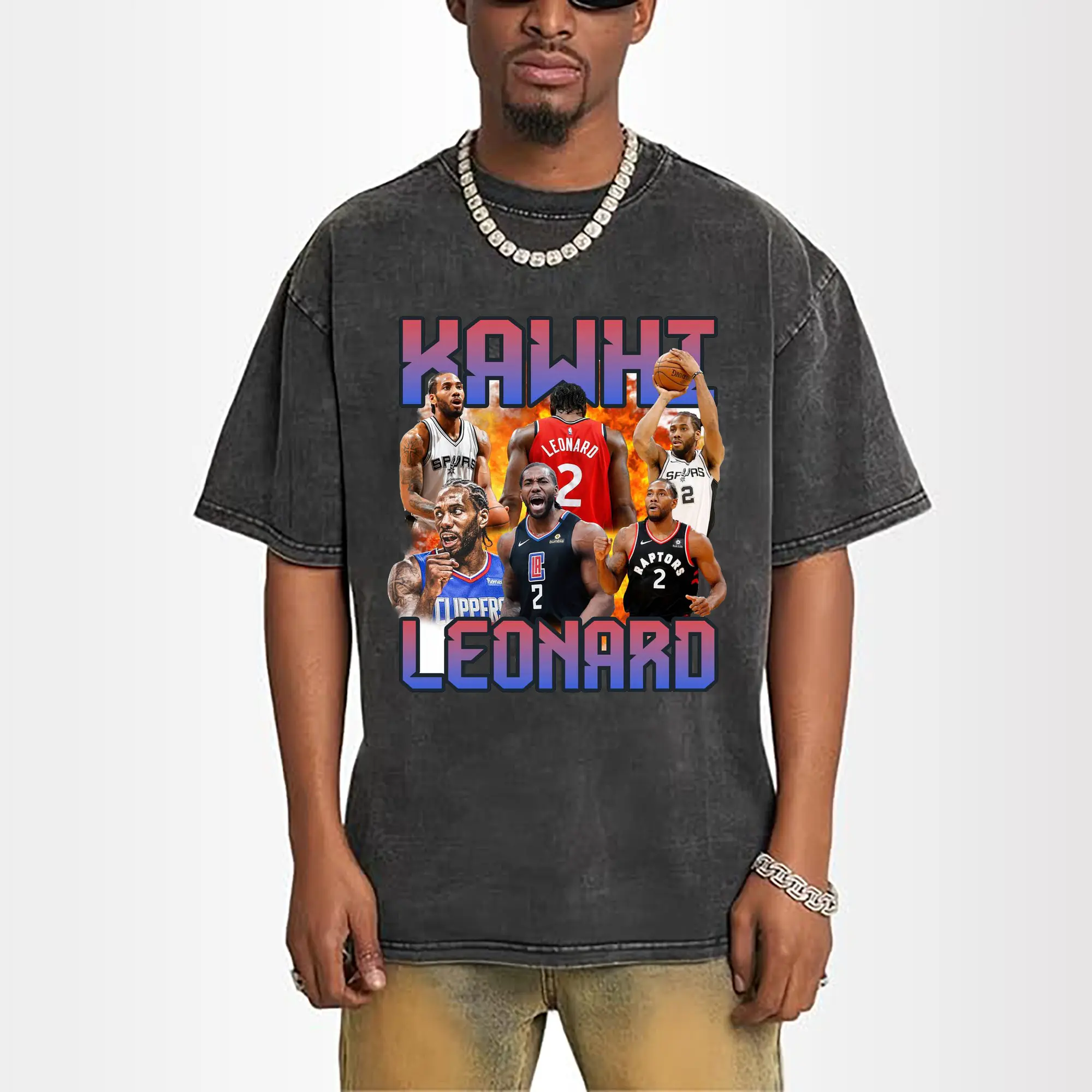 Kawhi Leonard Career Legacy Tee – NBA Multi-Team Tribute Shirt