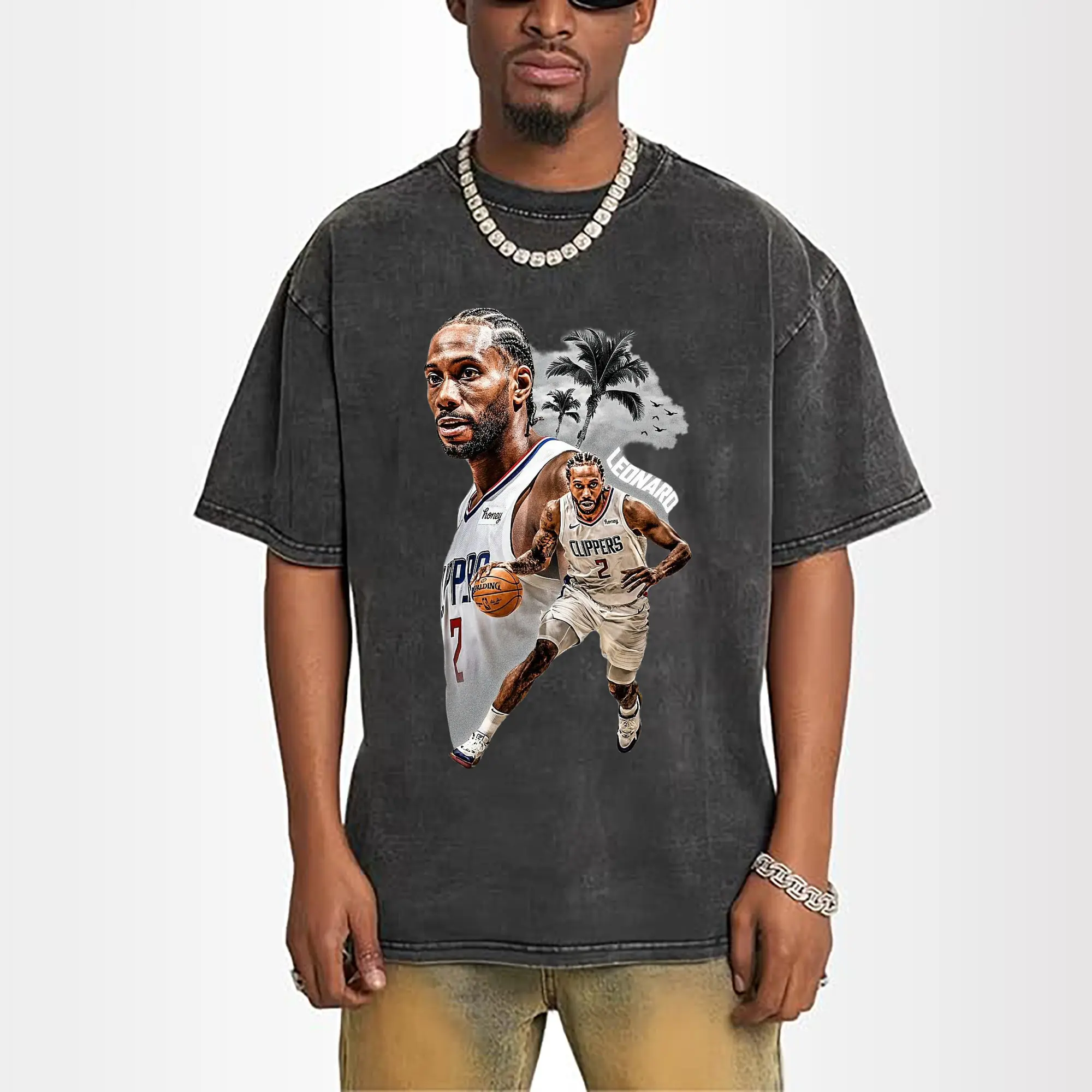 Kawhi Leonard LA Clippers On - Court Palm Tree Style Shirt