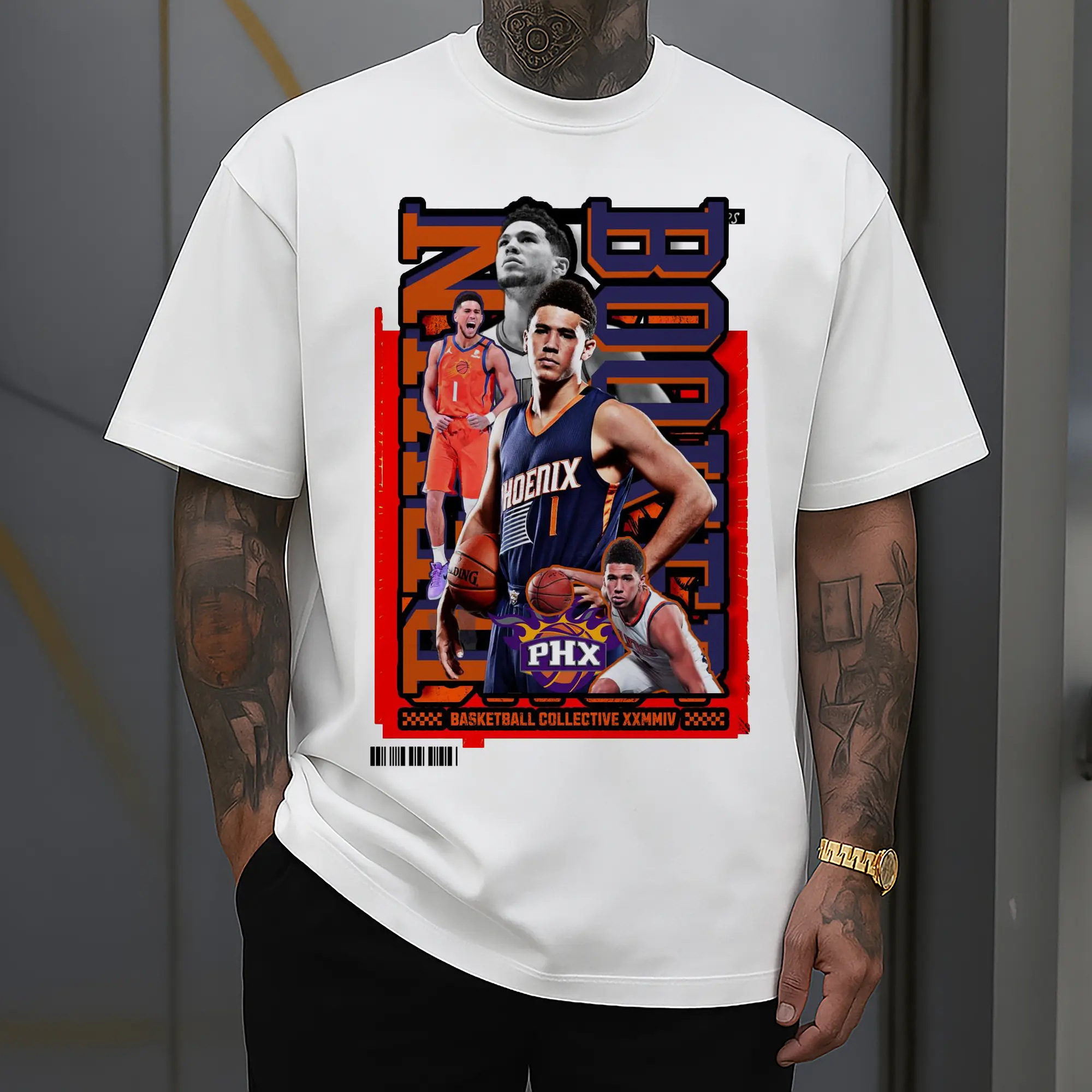 Retro PHX Devin Booker Basketball Card Shirt
