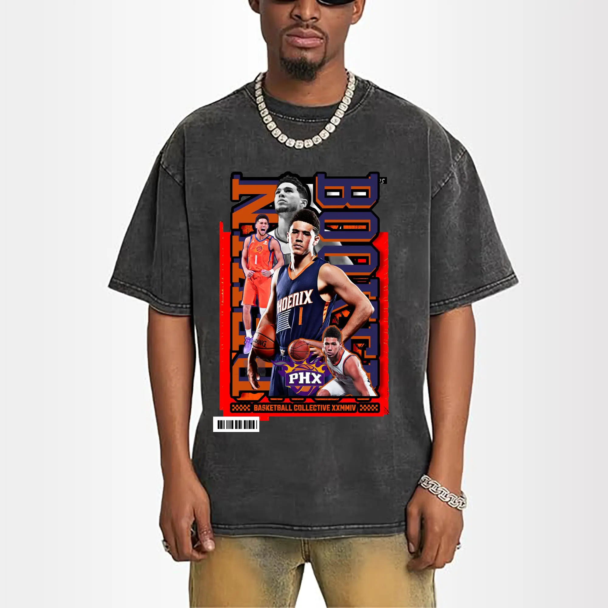 Retro PHX Devin Booker Basketball Card Shirt