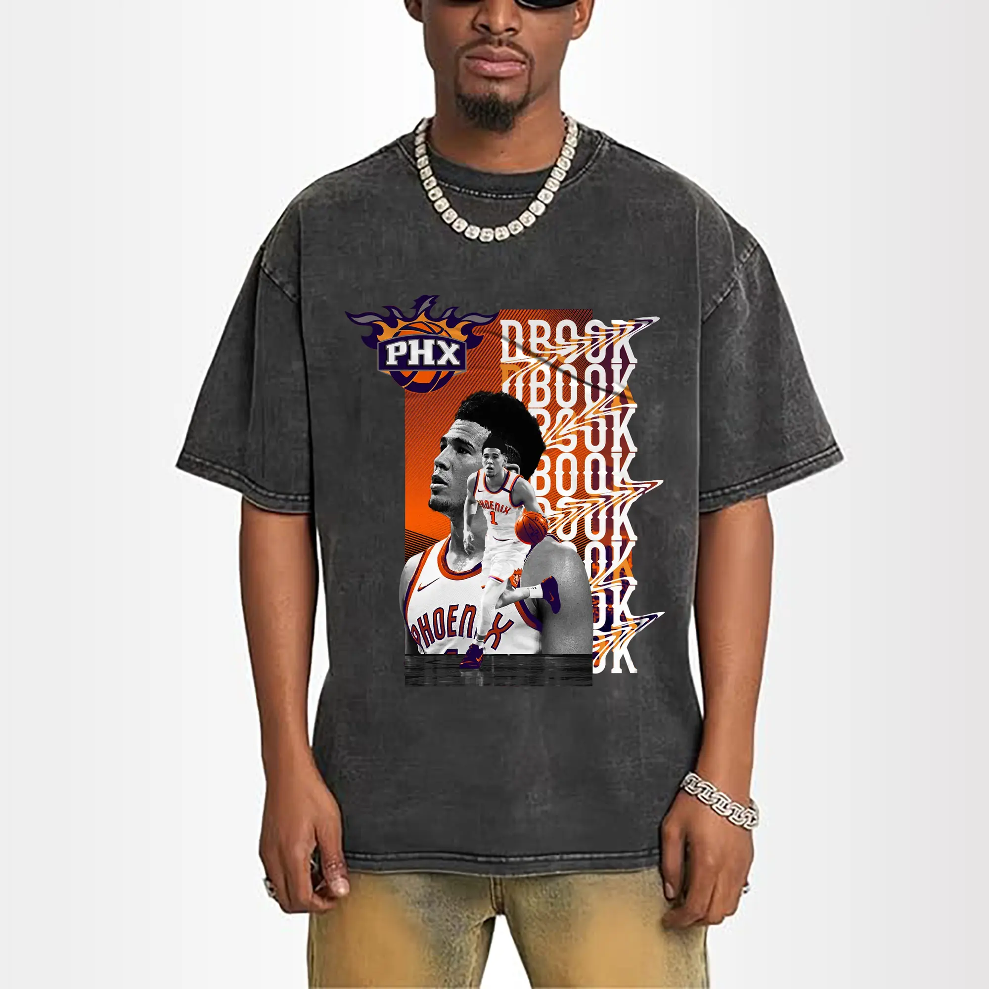 Phoenix Suns Devin Booker Retro Collage Basketball Shirt