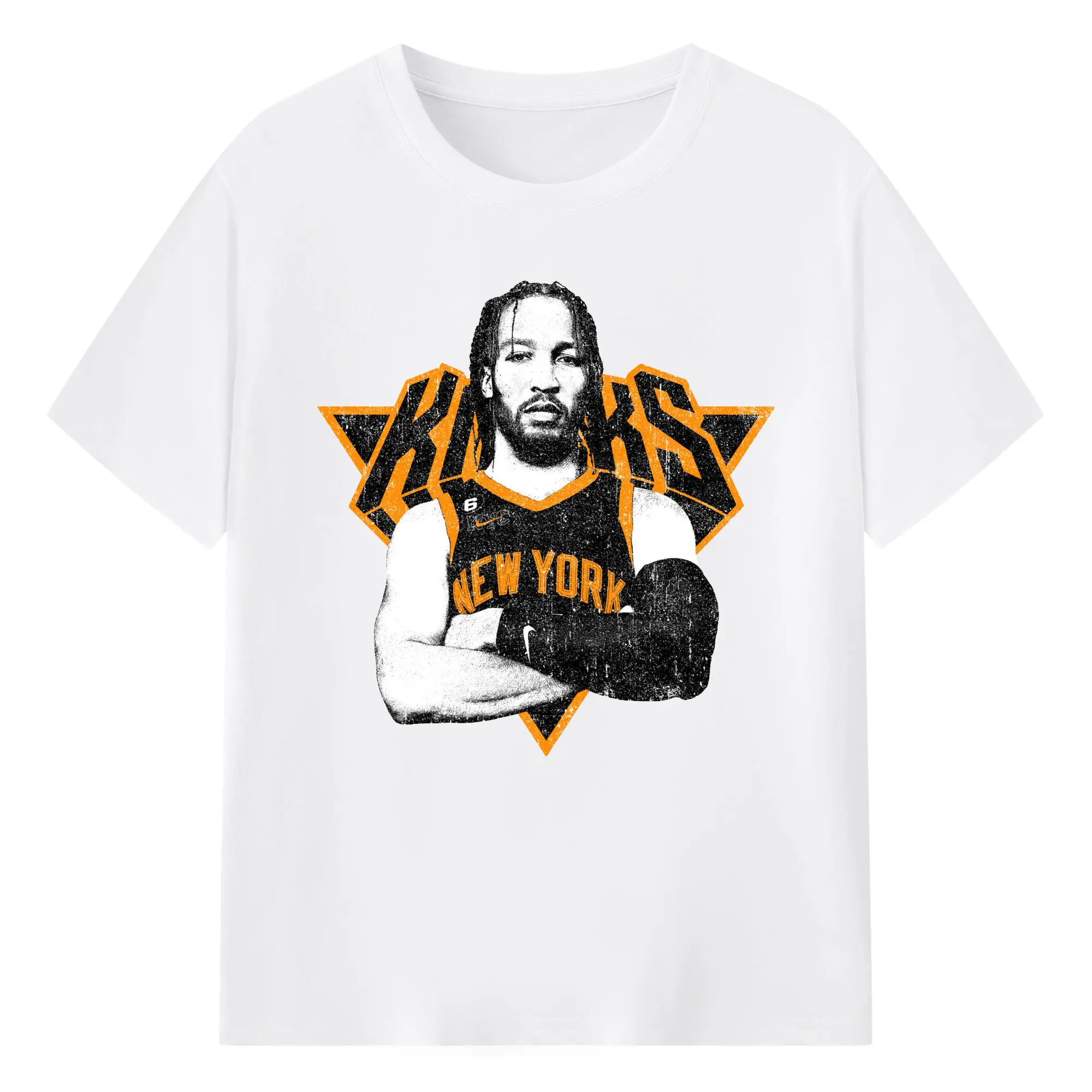 Brunson x NYC Hardcore Streetball Graphic Shirt - 180g Cotton T-Shirt With Front Heat Transfer Print – Soft, Lightweight, Fitted Design – Comfortable Casual Wear For Sports & Everyday Use