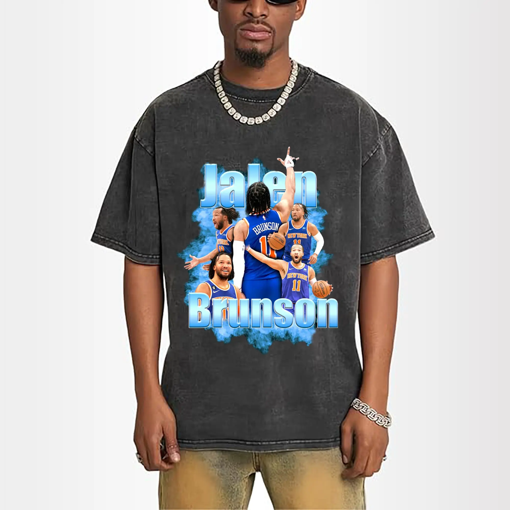 Jalen Brunson Blue Smoke Graphic Shirt