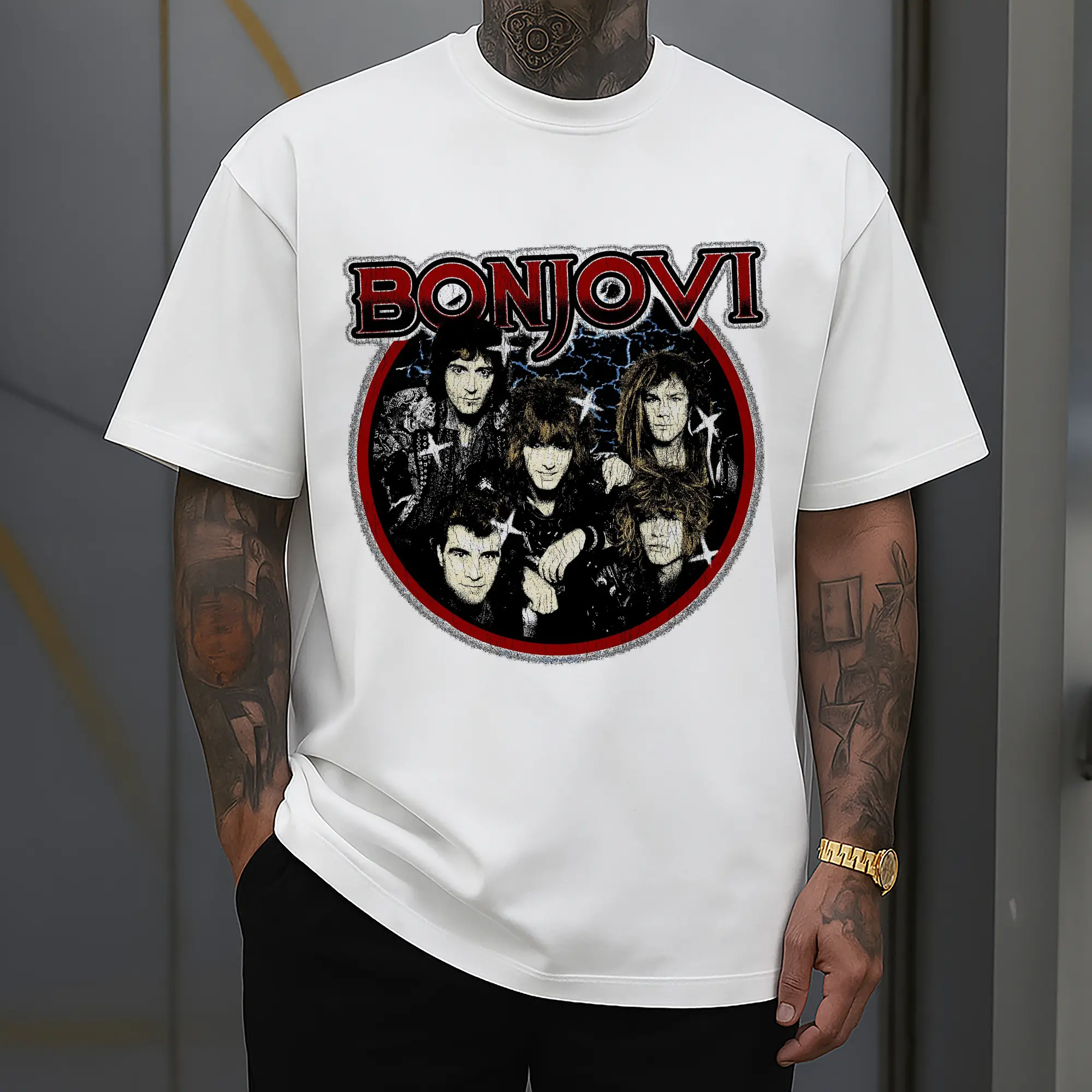 Bon Jovi Vintage Rock Band DIY Shirt