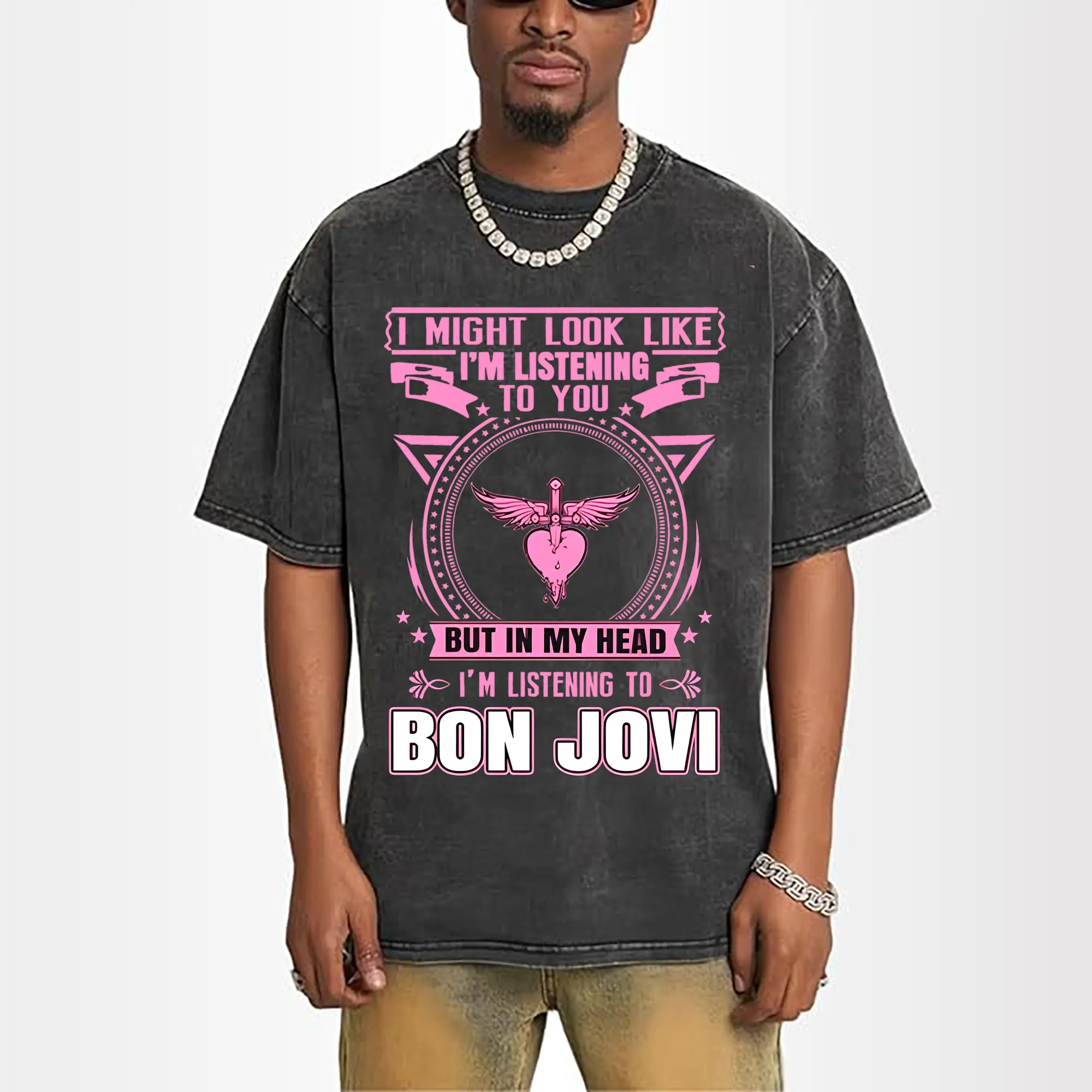 “In My Head I’m Listening To Bon Jovi”  Bon Jovi Fan Shirt