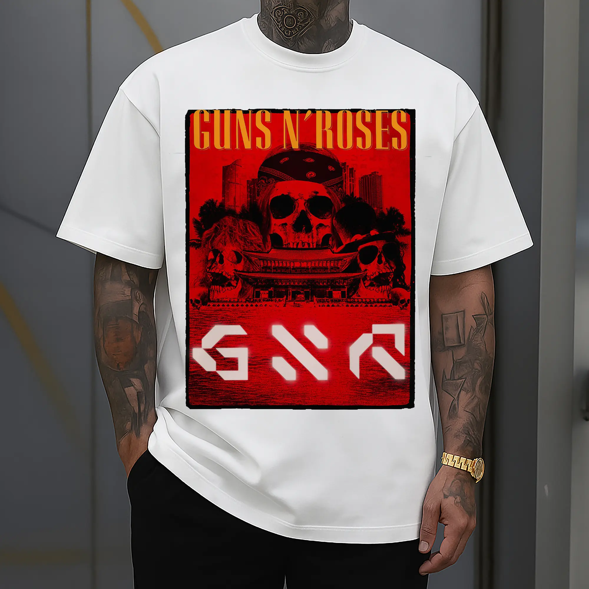 Guns N' Roses Rock Skull DIY Shirt