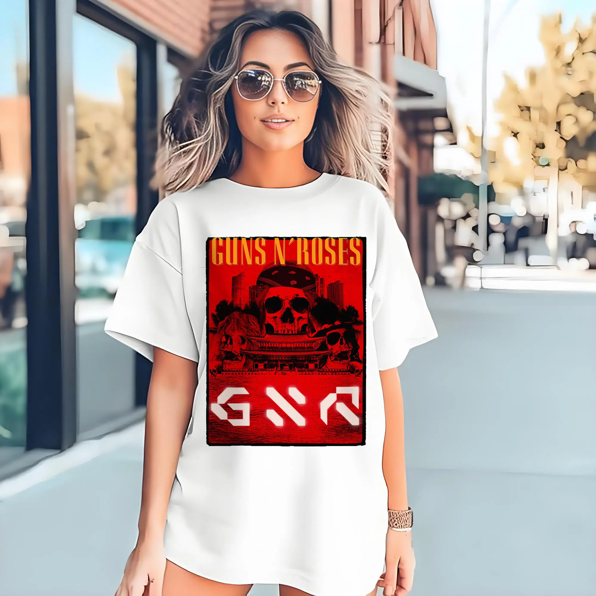 Guns N' Roses Rock Skull DIY Shirt