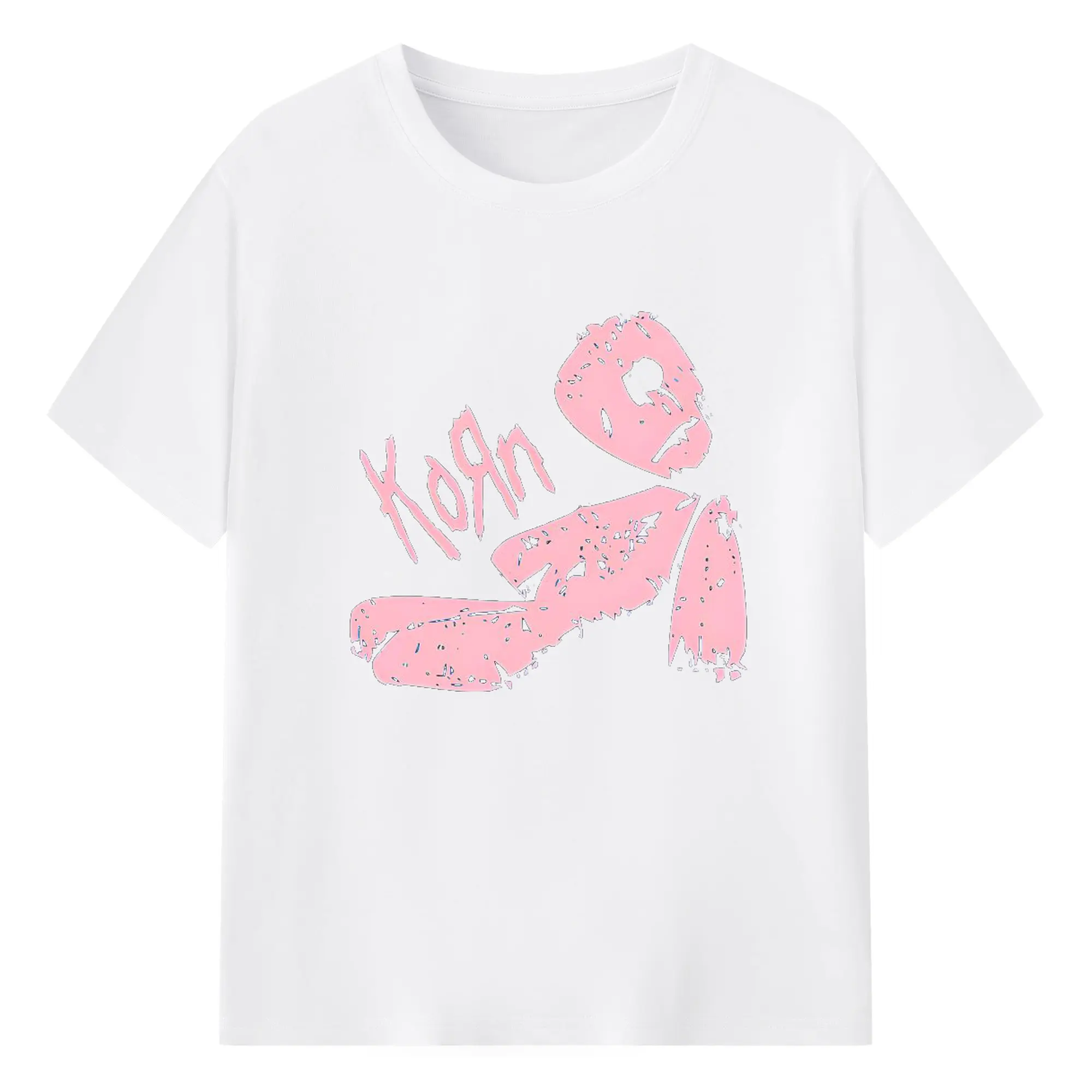 Korn Pink Doll Art DIY Shirt - 180g Cotton T-Shirt With Front Heat Transfer Print – Soft, Lightweight, Fitted Design – Comfortable Casual Wear For Sports & Everyday Use