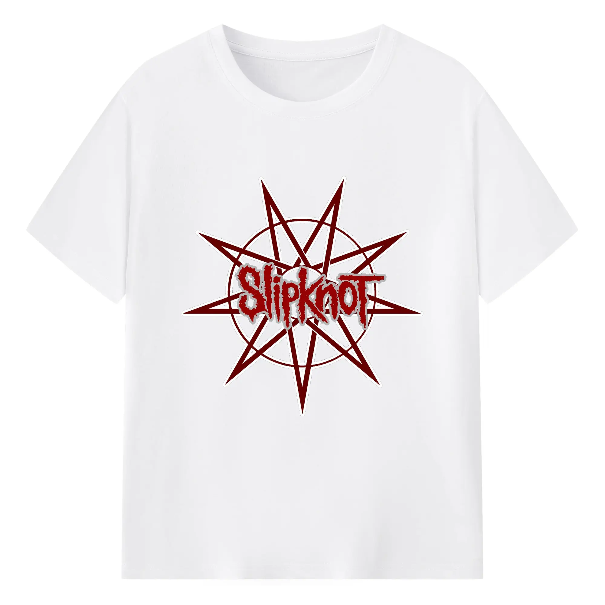 Slipknot Nu-Metal Star Logo DIY Shirt - 180g Cotton T-Shirt With Front Heat Transfer Print – Soft, Lightweight, Fitted Design – Comfortable Casual Wear For Sports & Everyday Use