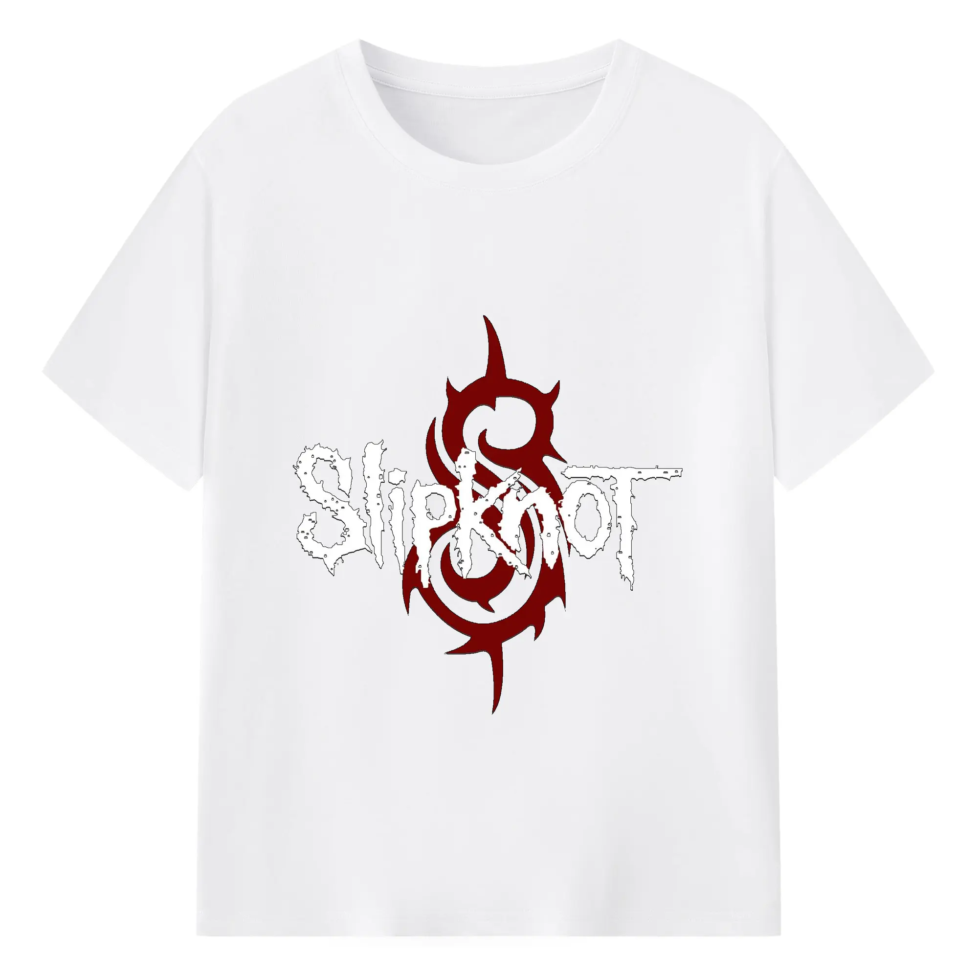 Slipknot Nu-Metal Dark Logo DIY Shirt - 180g Cotton T-Shirt With Front Heat Transfer Print – Soft, Lightweight, Fitted Design – Comfortable Casual Wear For Sports & Everyday Use