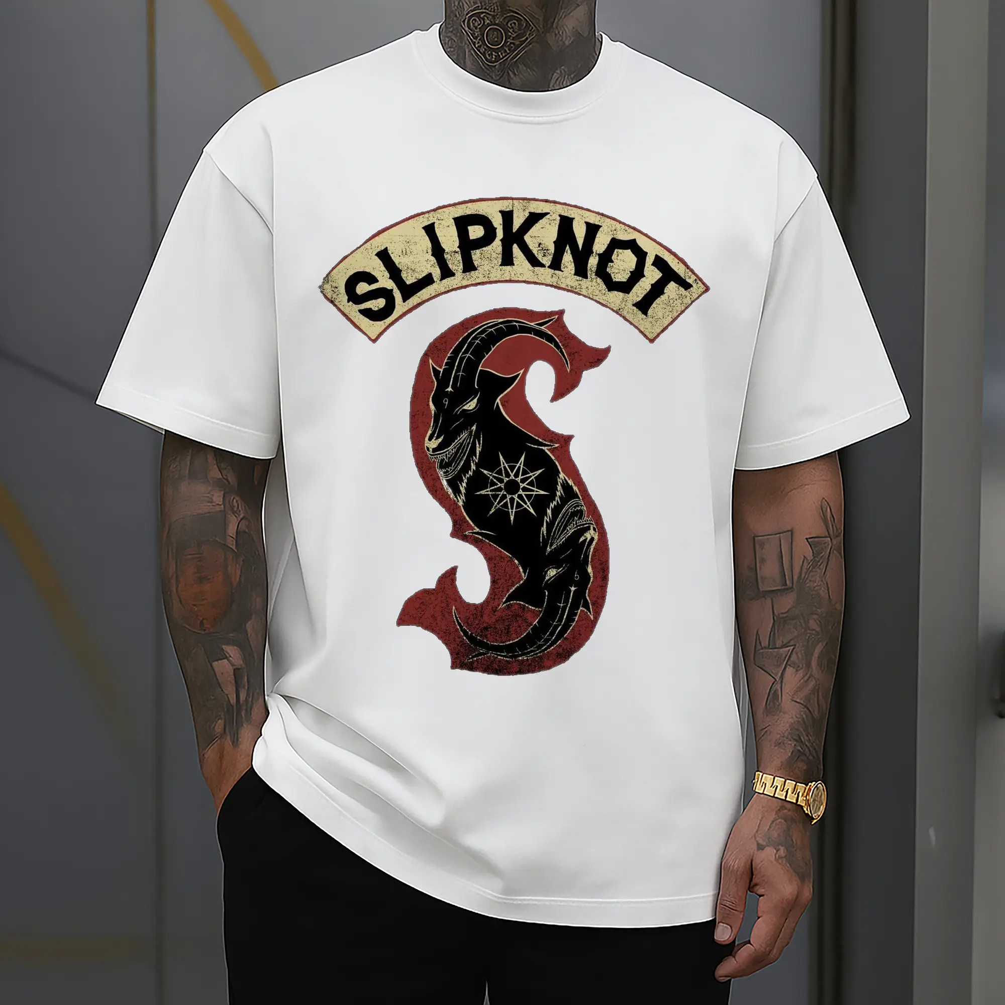 Slipknot Dark Goat Satanic Star Symbol DIY Shirt