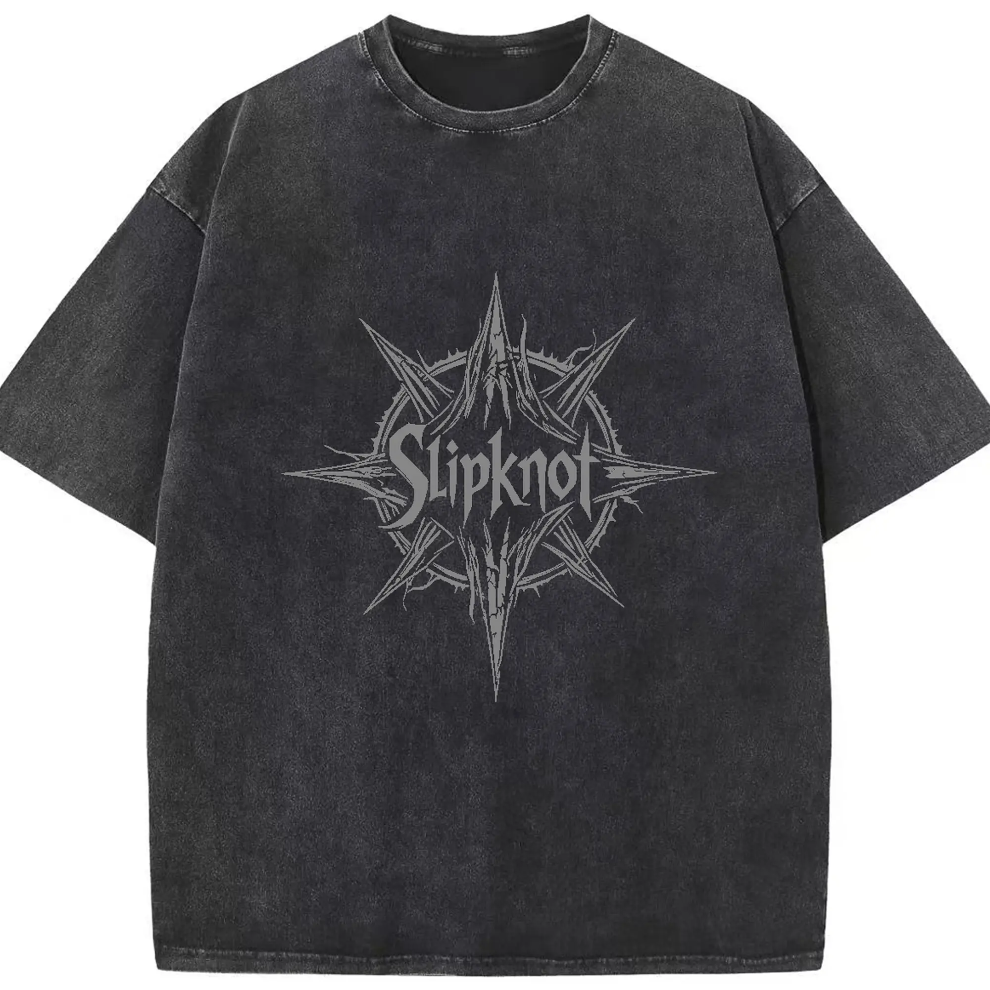 Slipknot  Star Logo DIY Shirt - Washed Vintage Look 230g Cotton Oversized T-Shirt With Front Heat Transfer Print – Soft, Lightweight, Stylish Fit – Comfortable Casual Wear For Sports & Everyday Use