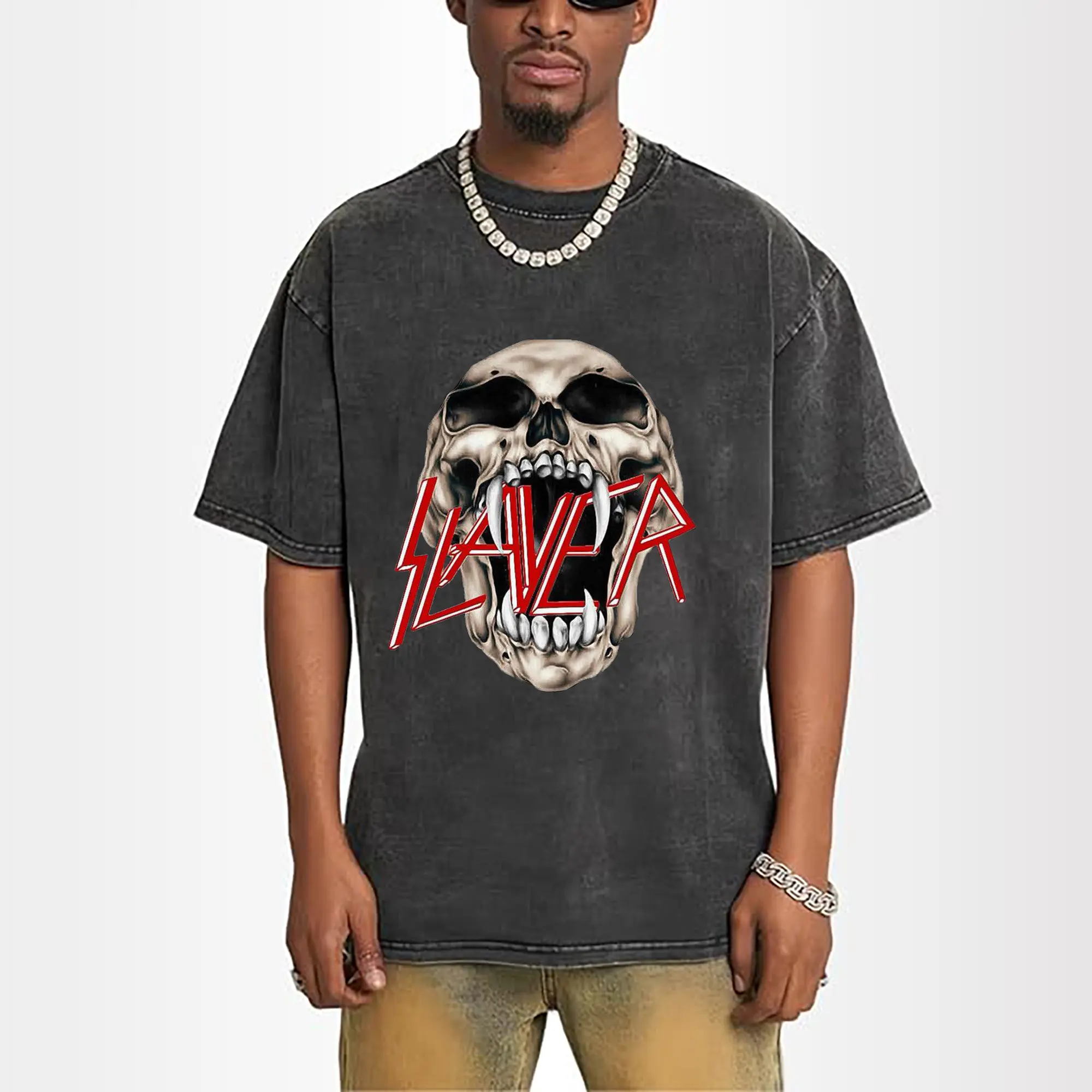 Slayer “Roaring Skeleton” Thrash Metal DIY Shirt