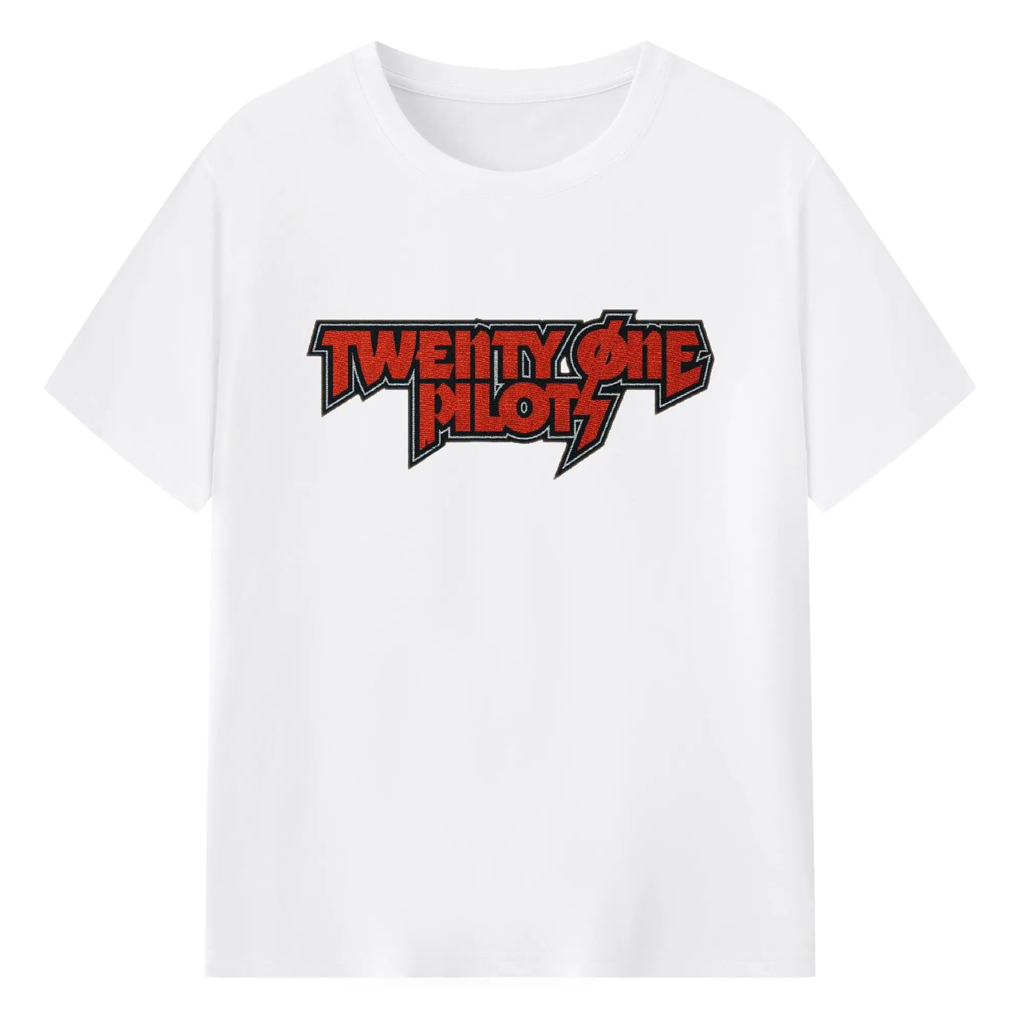 Twenty One Pilots Rock Red Logo DIY - 180g Cotton T-Shirt With Front Heat Transfer Print – Soft, Lightweight, Fitted Design – Comfortable Casual Wear For Sports & Everyday Use