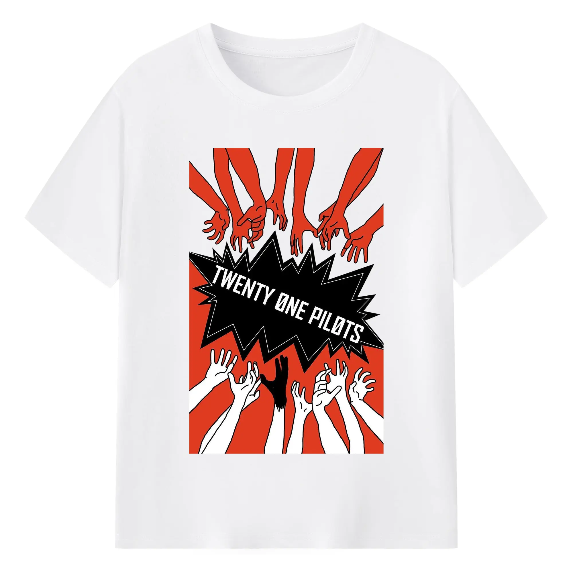 Twenty One Pilots Comic Art Rock DIY - 180g Cotton T-Shirt With Front Heat Transfer Print – Soft, Lightweight, Fitted Design – Comfortable Casual Wear For Sports & Everyday Use