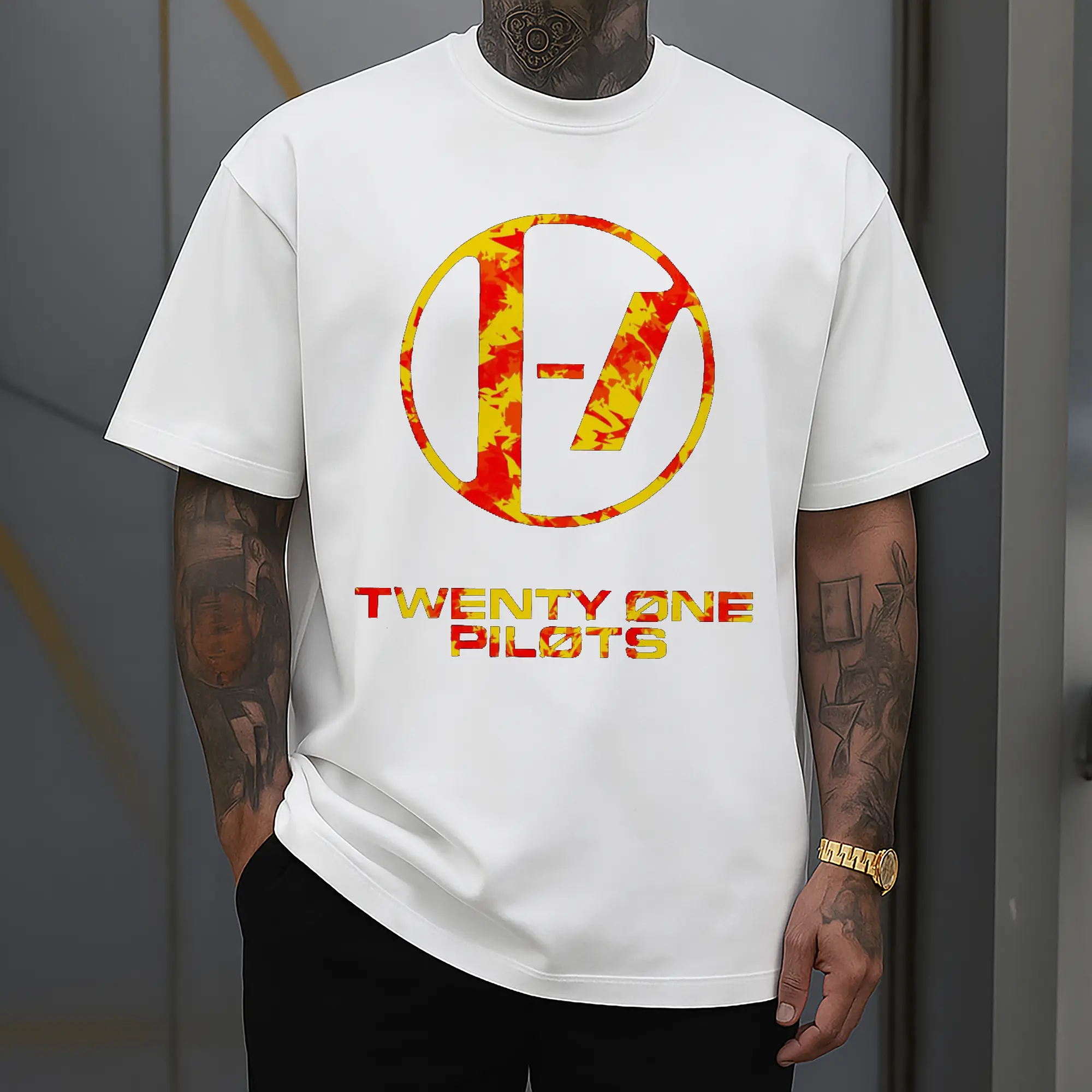 Twenty One Pilots Flame Texture Rock DIY
