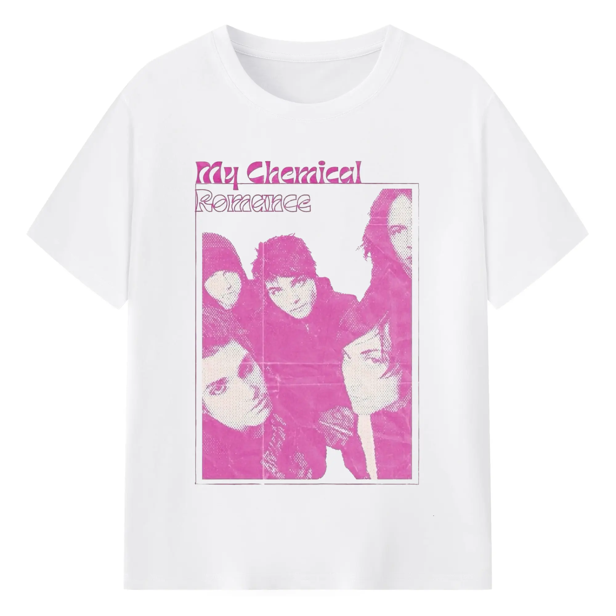 Pop Art My Chemical Romance Band DIY - 180g Cotton T-Shirt With Front Heat Transfer Print – Soft, Lightweight, Fitted Design – Comfortable Casual Wear For Sports & Everyday Use