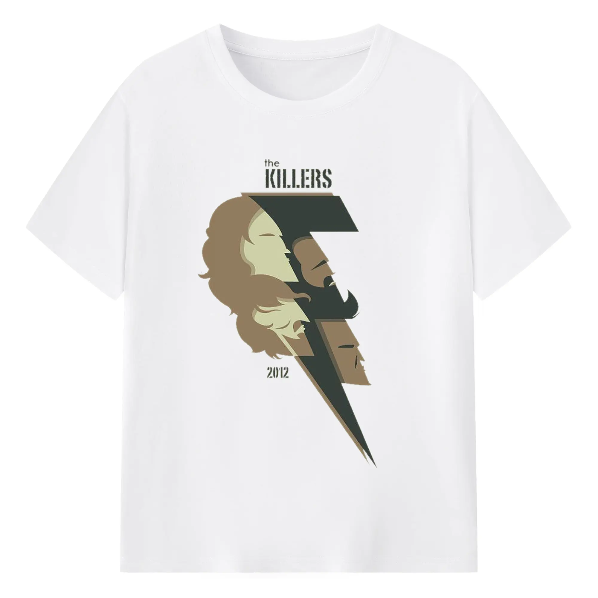 The Killers Alternative Rock 2012 DIY - 180g Cotton T-Shirt With Front Heat Transfer Print – Soft, Lightweight, Fitted Design – Comfortable Casual Wear For Sports & Everyday Use