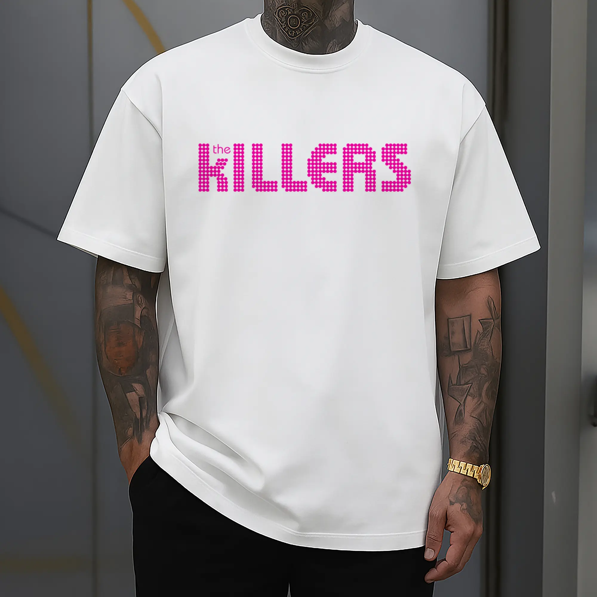 The Killers Pink pixel style Logo DIY