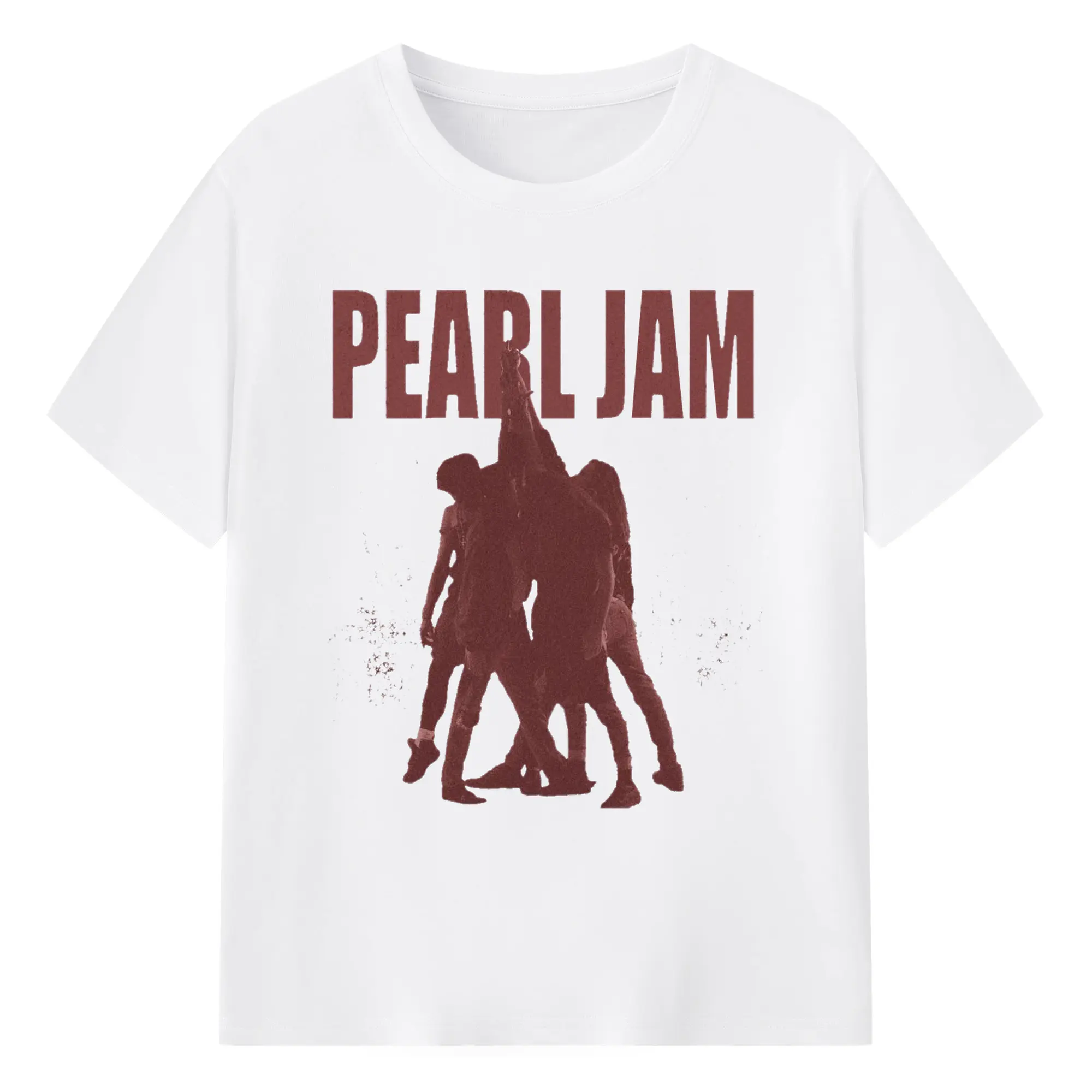 Pearl Jam Grunge Rock Band Silhouette DIY - 180g Cotton T-Shirt With Front Heat Transfer Print – Soft, Lightweight, Fitted Design – Comfortable Casual Wear For Sports & Everyday Use